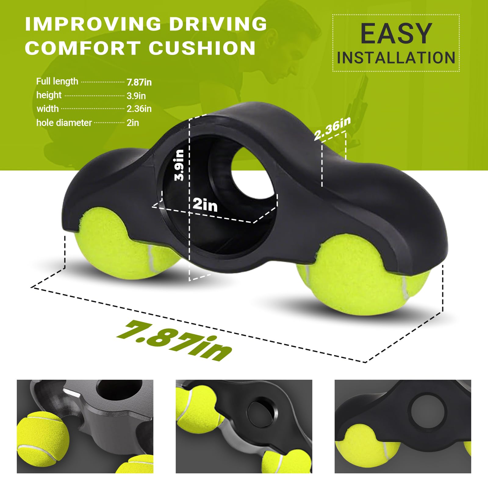 4 Stück Rocker Plate Feet mit 8 Tennisbällen, Indoor Cycling Snap Rocker Feet Adapter, Tragbarer Wippplatten-Fahrradtrainer, Tennisballfüße für Wahoo Kickr Core Rollentrainer