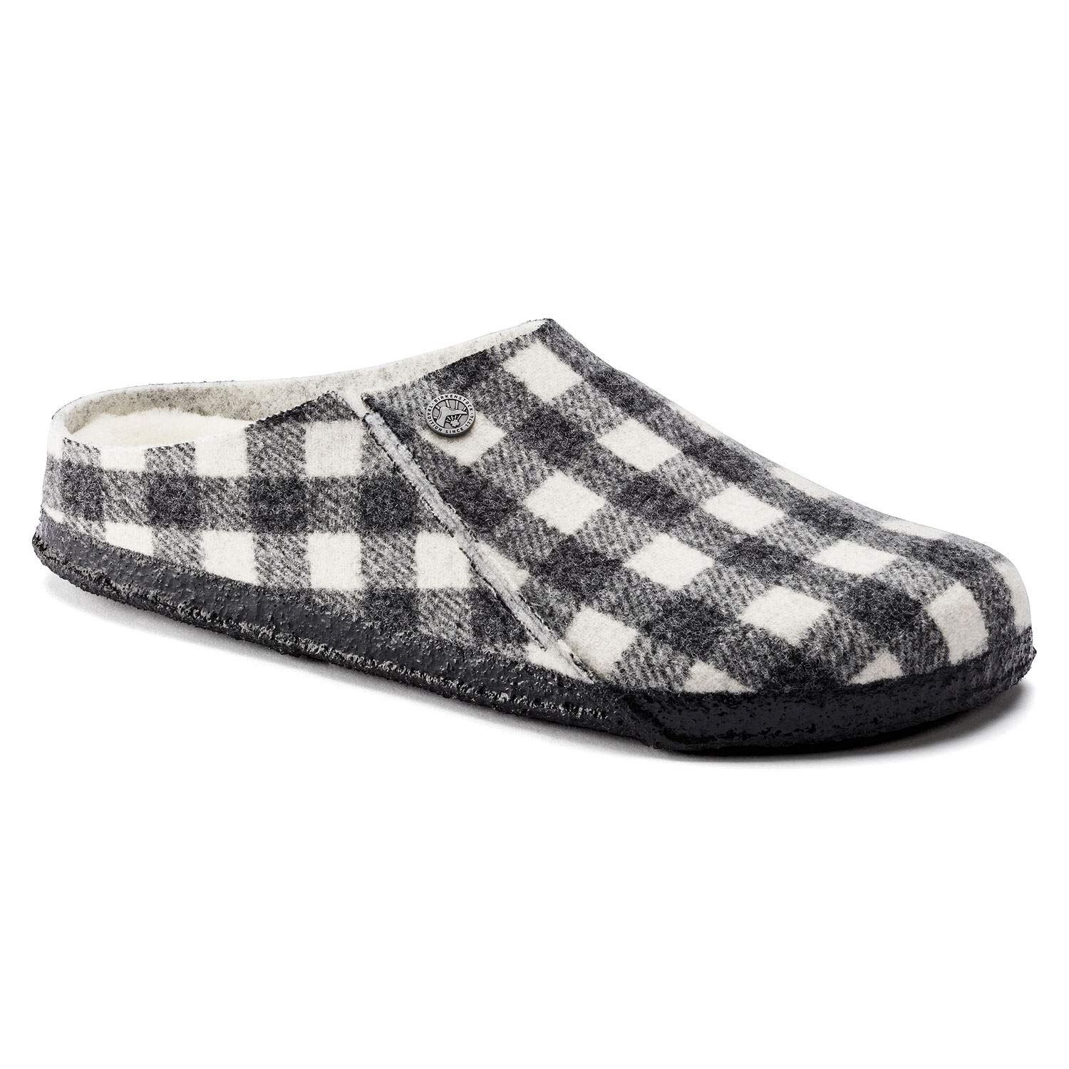Birkenstock Mens Zermatt Shearling Slippers Plaid White 9 Medium US