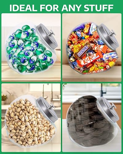 Miniatura 6 de Skywin Contenedor de vidrio para lavandería, tarro en ángulo con tapa, contenedor de almacenamiento de cápsulas de lavandería para organización de