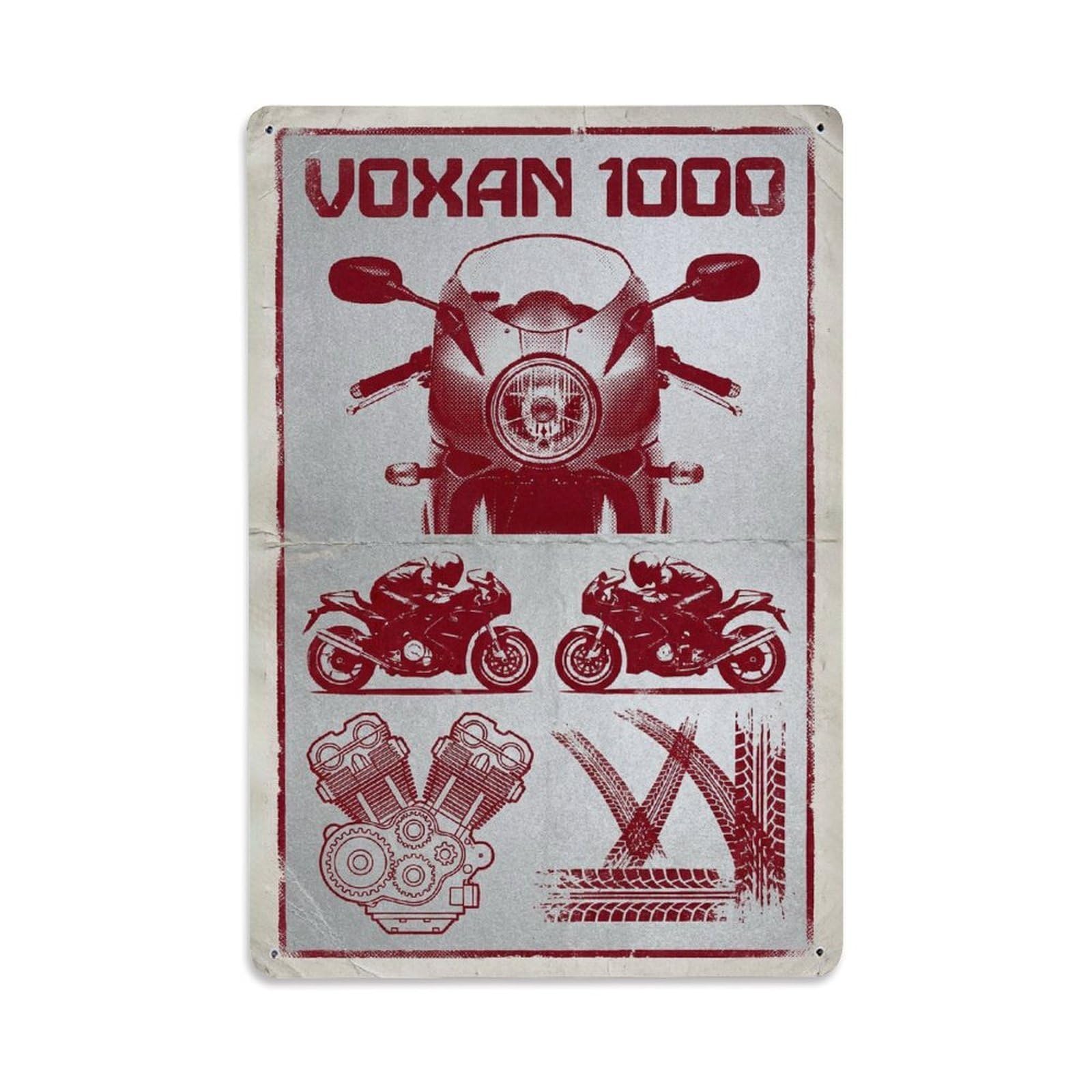 Vintage 1000 Retro Racer Motorcycle Racing Culture Classic Metal Tin Sign Plaque Wall Decor for Cafe, Man Cave, Club Bar, Office, Home Garden Round Metal Poster 8x12Inch