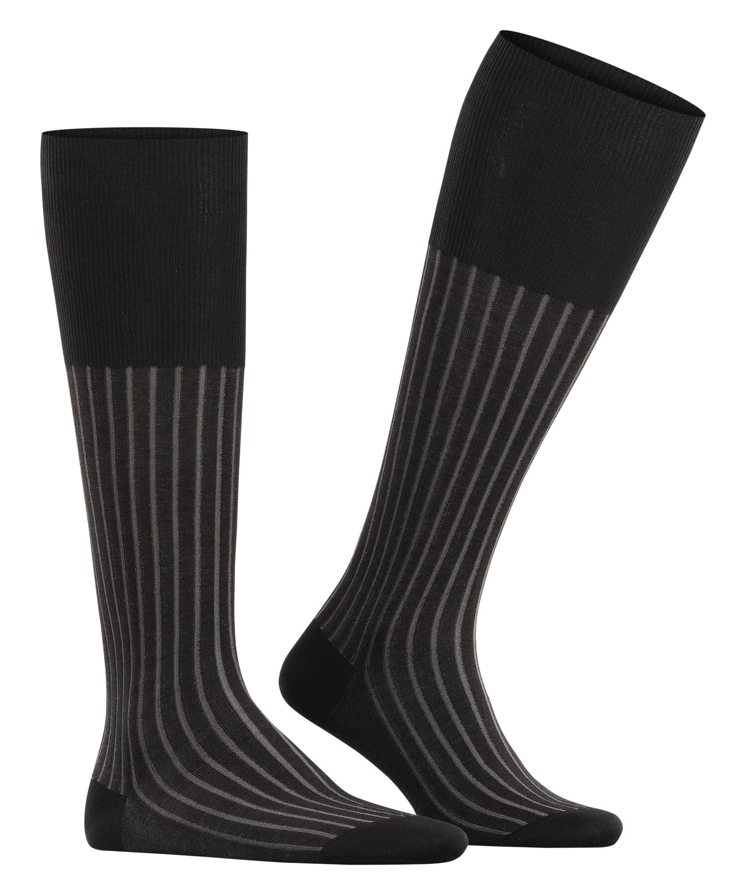 FALKE hombre Shadow calcetines largos transpirable algodón costura plana larga reforzada para no ejercer presión en los dedos costilla fina diseño a rayas para usar todos los días 1 par