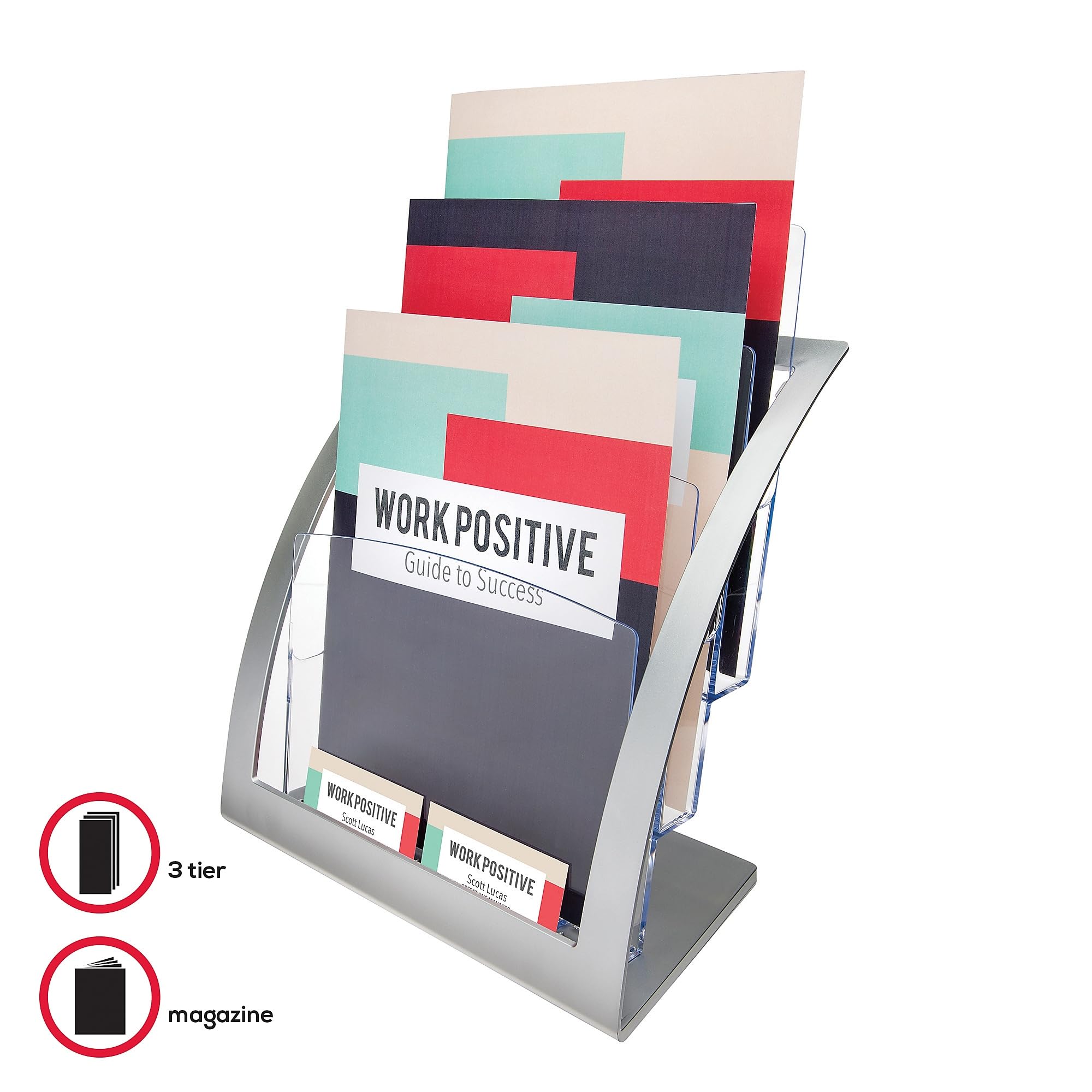 Deflect-o 693745 Zeitungshalter, silberfarben