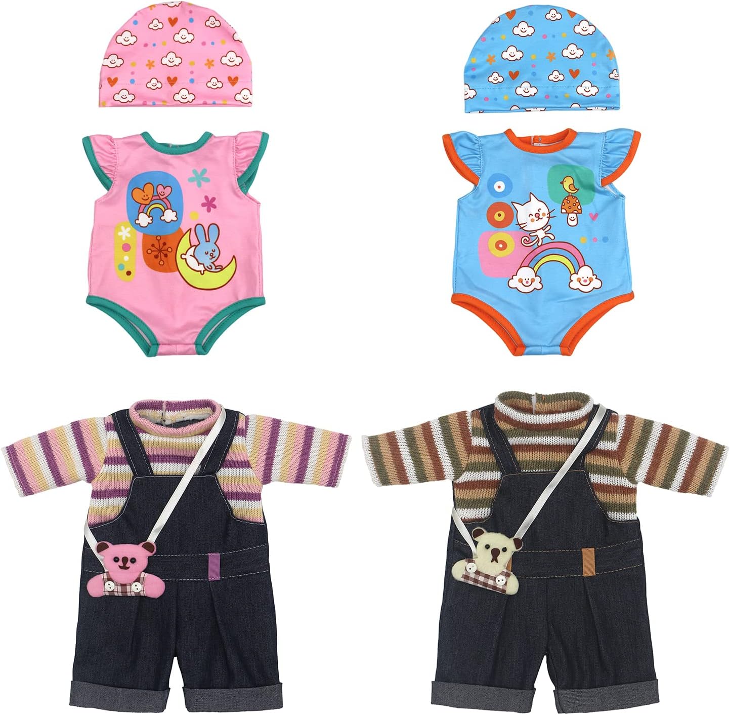 AISITE Baby Dolls Clothes 16 inch - Cute Dress Outfits Costume for 16-18 inch Reborn Baby Doll Boys and Girls (F)