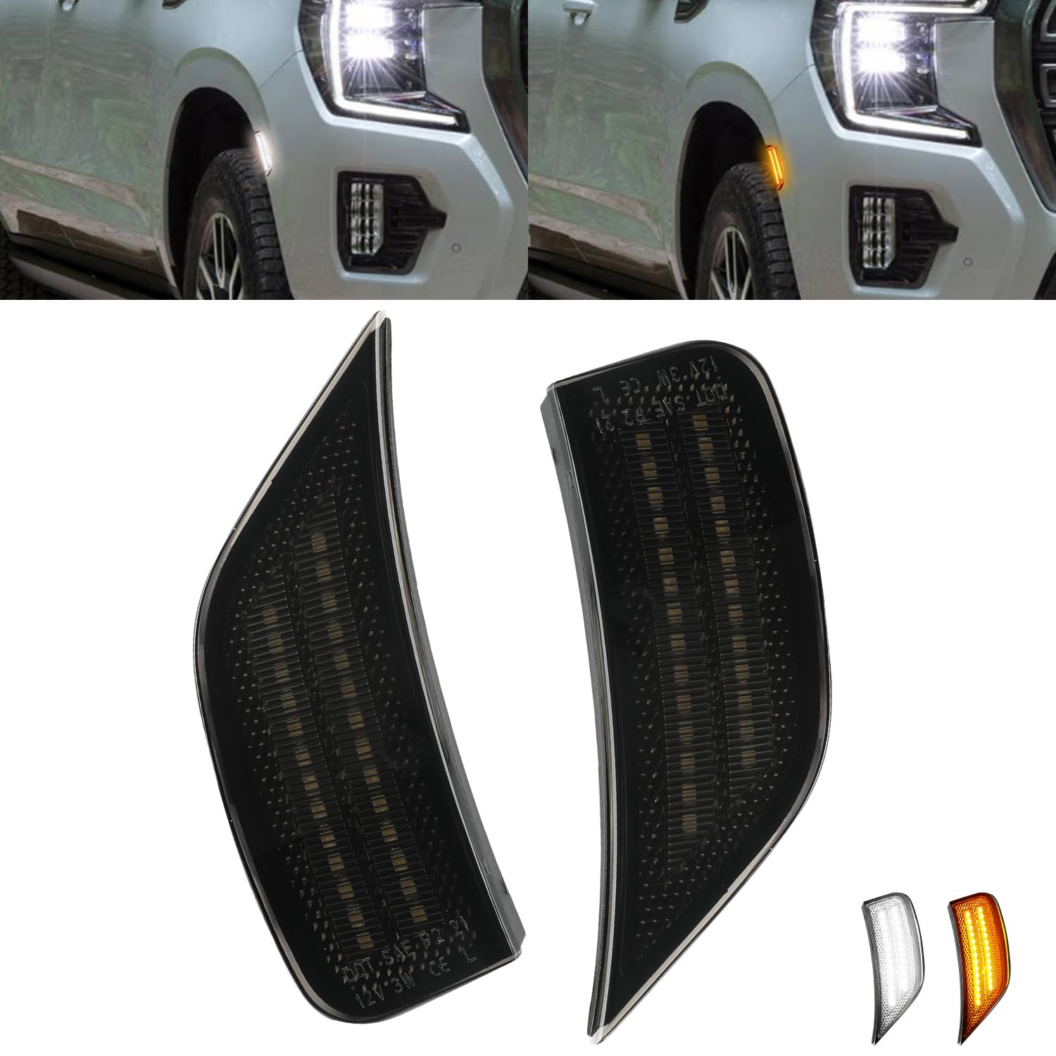 Amazon.com: ROCCS Amber & White LED Side Marker Lights for 2021