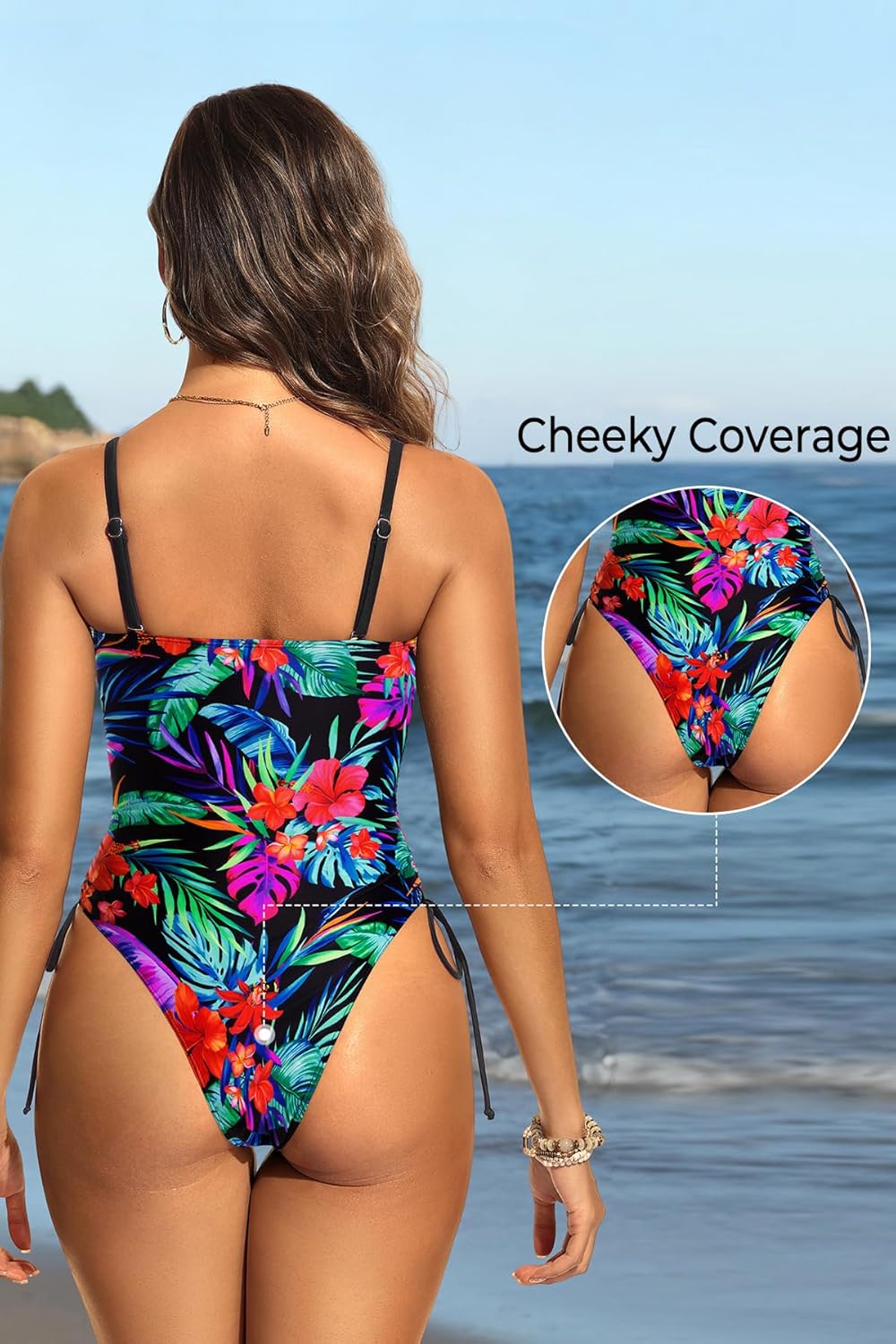 DACI Women's Bandeau One Piece Swimsuit - High Cut Sexy Bathing Suits Slimming Lace Up Monokini Swimwear 2026 - Image 3