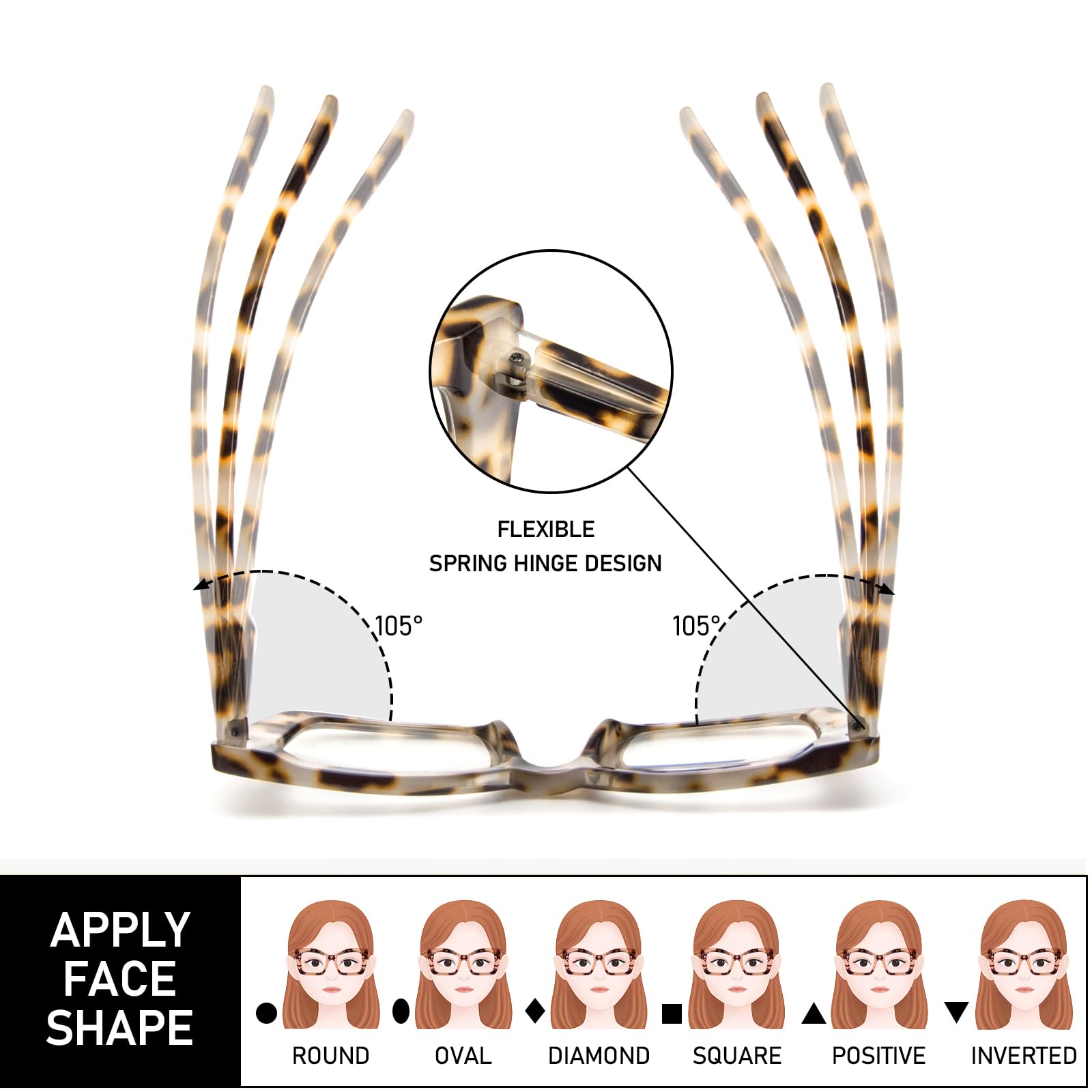 MMOWW Paquete de 2 gafas de lectura de gran tamaño para mujeres con montura cuadrada, estilo de moda, anti luz azul para mujeres y hombres +2.0