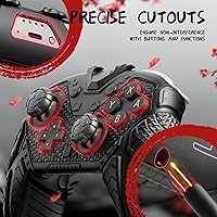 Vista 4 de PlayVital Funda de silicona para Nintendo Switch 2 Pro Controller - Samurai Armor Edition Funda de silicona para controlador Switch 2 Pro con tapas