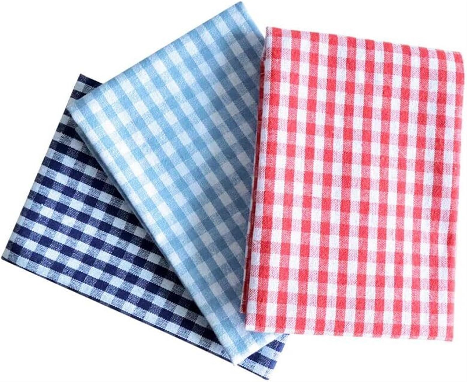 Tovagliolo di stoffa di cotone, 10/20 pezzi 45 * 45 cm 18 * 18 pollici Tovaglioli di stoffa scozzese di bufalo blu caffè for banchetti di Natale Tavolo da cucina Tovagliolo Mat Strofinacci (Color : B,