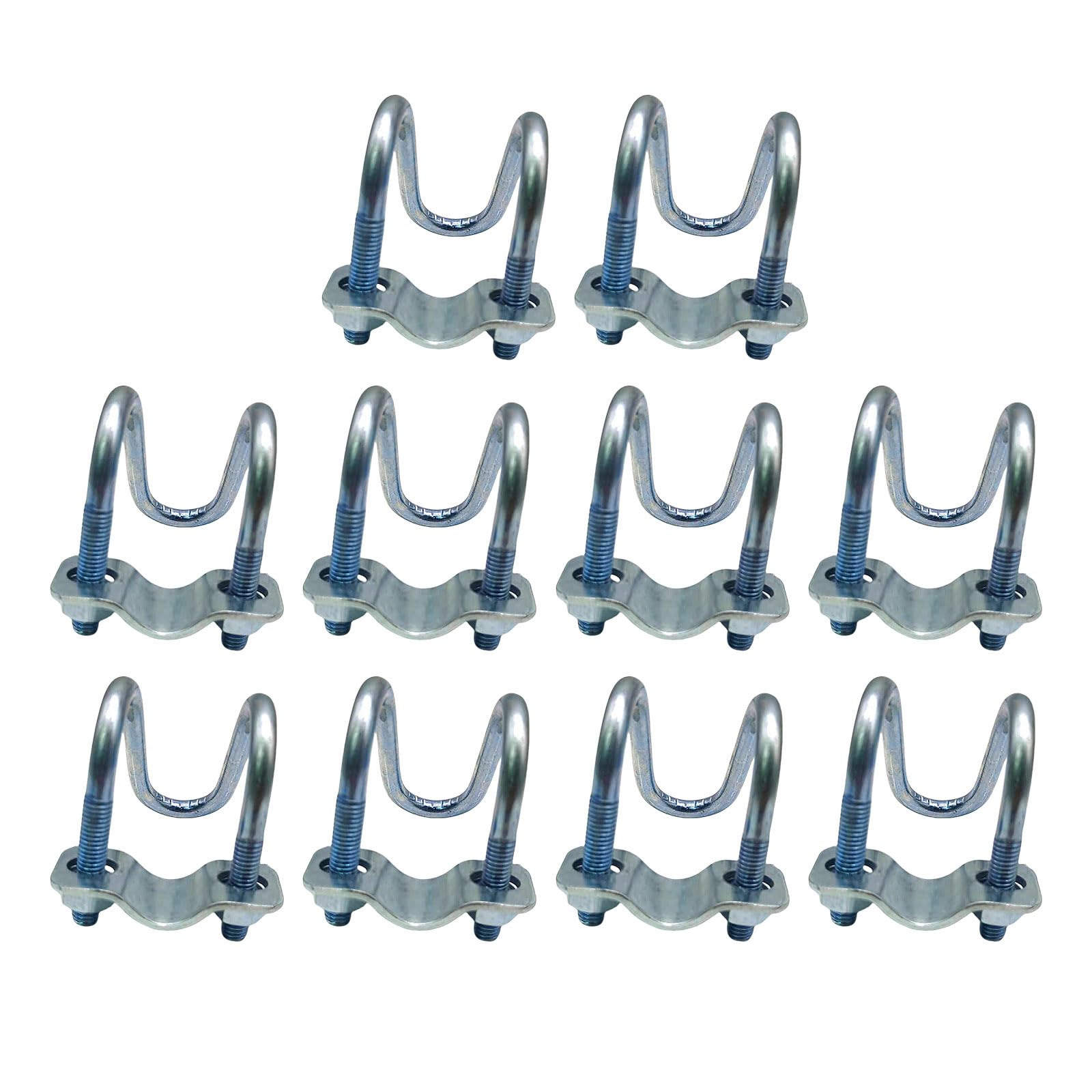 10Pcs Metal Steel Pipes Connector Fixators Crosses Pipe Clamp Double Screw Bolts Fixators Buckle Crosses Pipe Clamp Tube