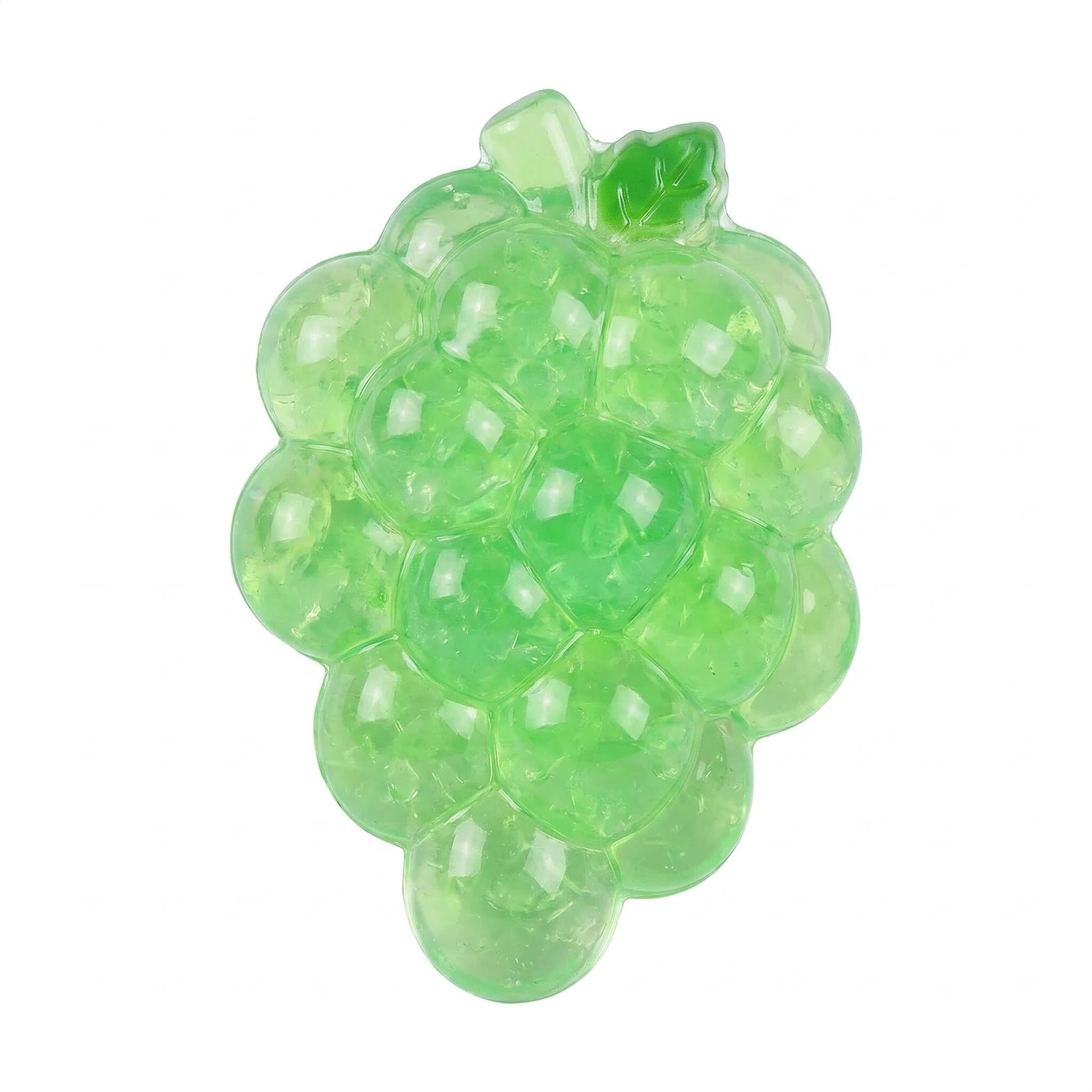 Mtbricey Grape-Shaped Squishy Toys (3.35x2.76in) Soft TPR Sensory Fidget Toy for Stress Relief and Focus Squeeze Toys Portable Fidget Toy for Office Travel Adults Teens Non-Toxic Calming Toy(Green)
