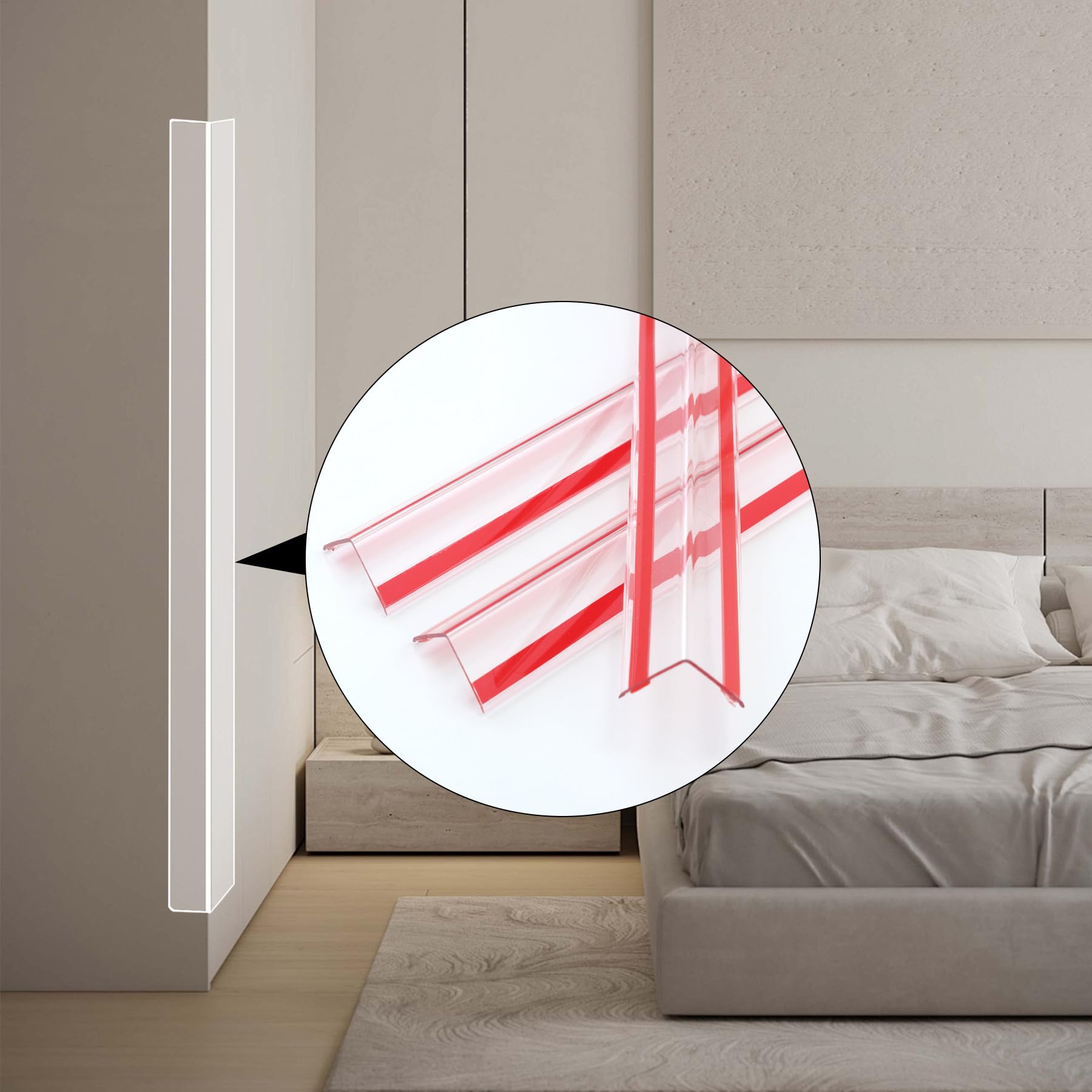 Coengwui Protectores de esquina transparentes, Cantoneras para esquinas, Esquineras, moldura en forma de L para pared, mesa, puerta, marco de protección y decoración (3 piezas x 4 pies x 1.2 pulgadas)