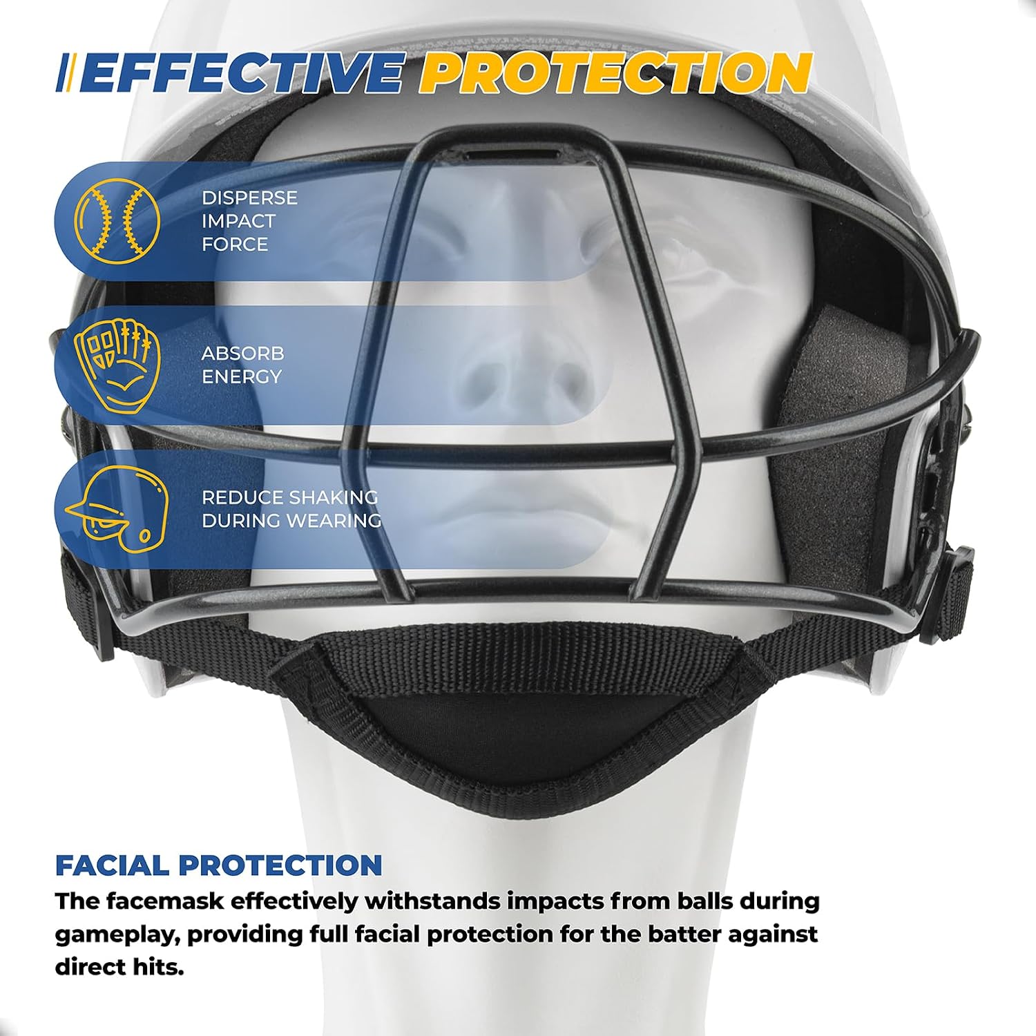Universal Fastpitch Baseball/Softball Face Mask for Easton Helmet | Youth & Adult Batting Helmet Face Guard for All Easton Batting Helmet with external mounting points (Included 4 PCS Screws)