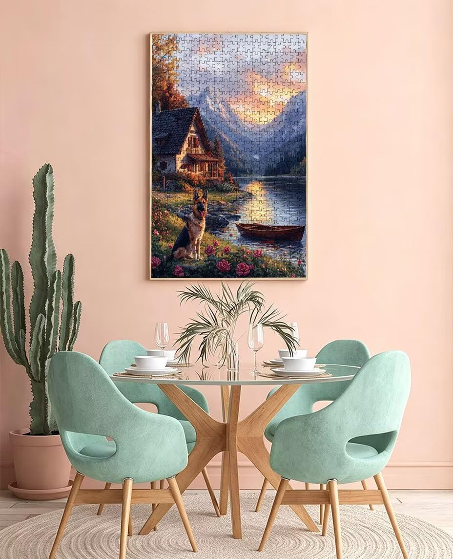 Puzzle 3000 elementów, drewniany dom owczarek puzzle dla dorosłych 3000, niemożliwe klasyczne układanki, drewniane układanki, gra rodzinna, do gry edukacyjnej wyzwanie, dekoracja prezent BXHZW5-202