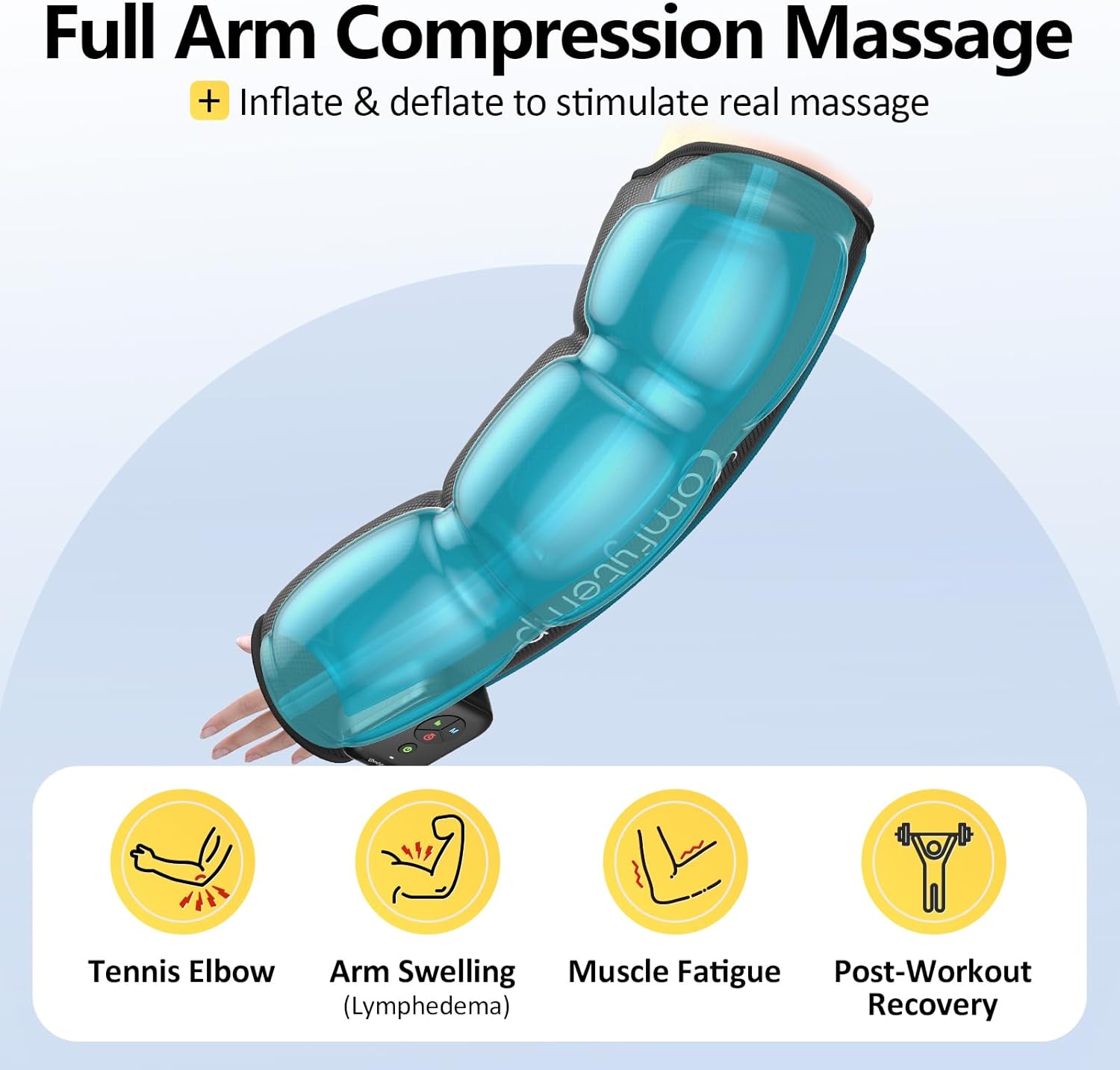 Comfytemp Air Compression Therapy Device K1065, Cordless Full Arm Massager for Circulation and Pain Relief, Portable Massage Sleeve for Wrist, Hand, Forearm - Image 3