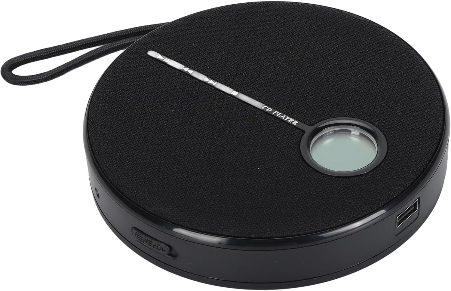 Color Black Portable Rechargeable 5.0 CD Music Player with Speaker Function for Home Outdoor, ABSCD Material