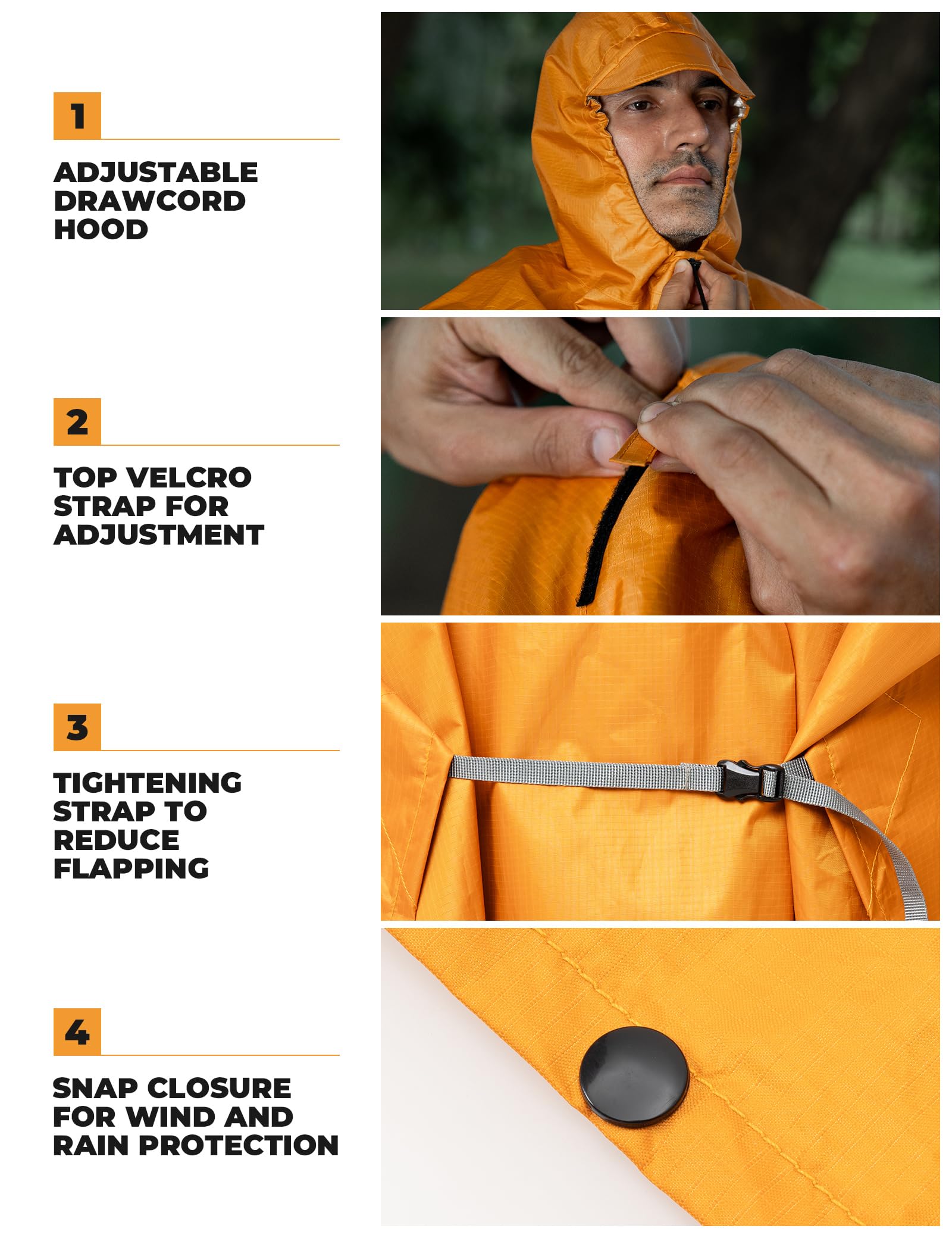 Poncho Impermeabile 3 in 1, Giacca Antipioggia Uomo Donna Multifunzione, Mantella Antipioggia con Cappuccio, Portatile e Leggera, per Campeggio Trekking Escursione Picnic