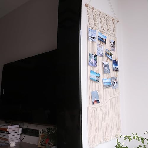 Miniatura 8 de TENEWEE Decoración de pared boho para colgar marcos de fotos Marco de collage de fotos para pared