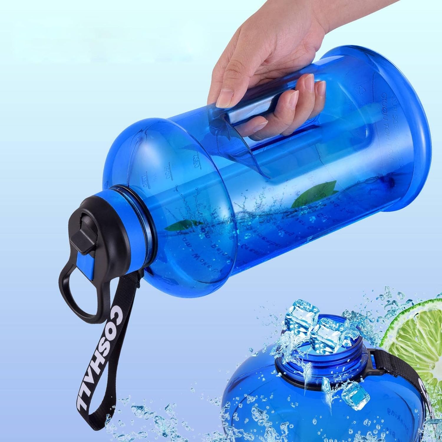 Houssem Water Jug 2.2L Big Water Bottle 73OZ Half Gallon