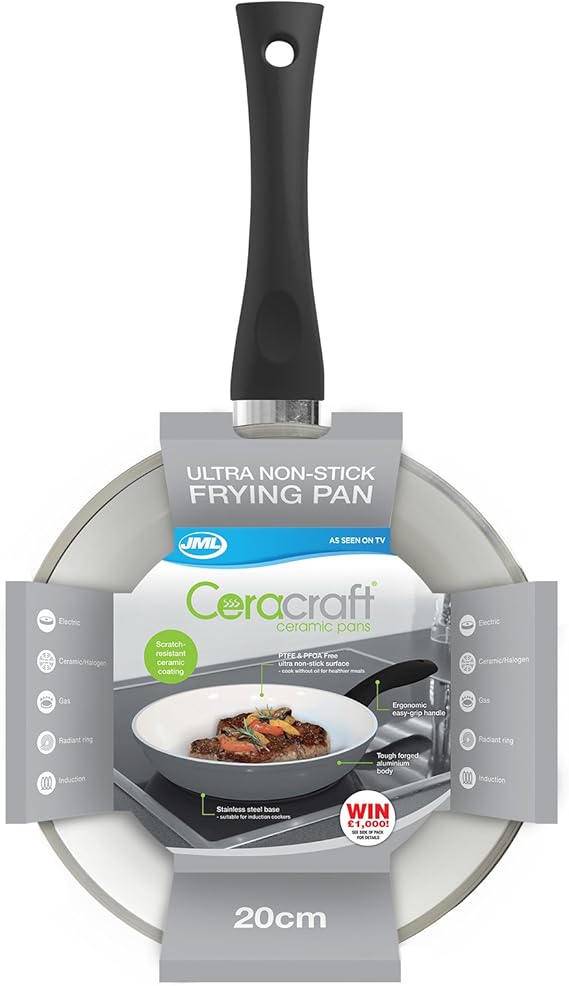 JML Ceracraft 20cm Ceramic Frying Fry Pan Non Stick Multi Purpose Easy