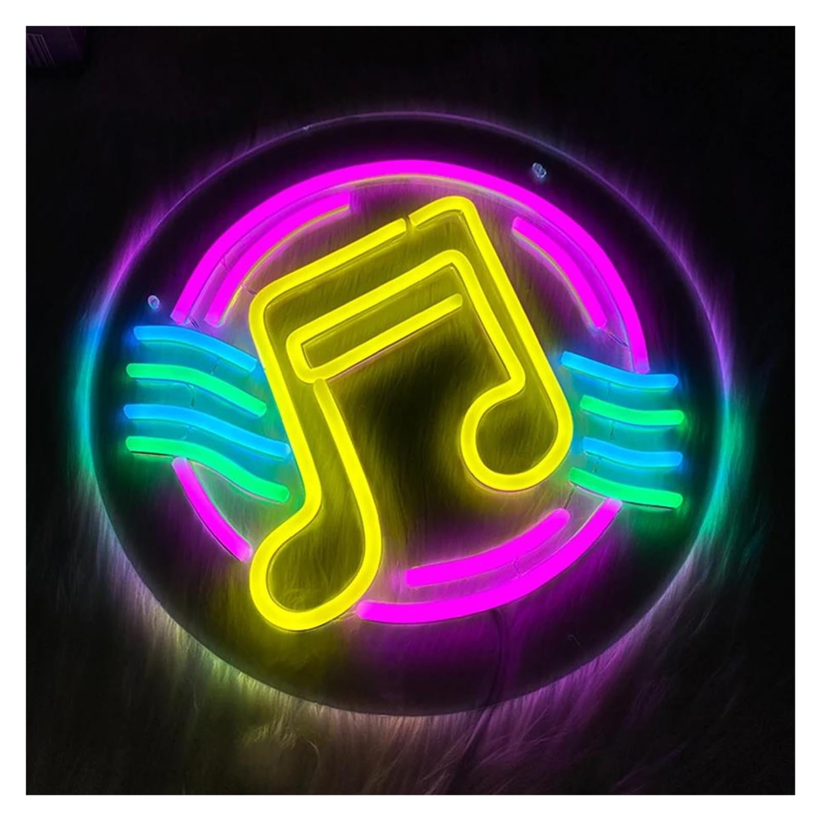 Luci al Neon Da Parete Luci Al Neon Con Notazione Musicale, Decorazione Artistica Per La Casa, Decorazione Per Feste Di Negozi Di Musica 30cmх30cm