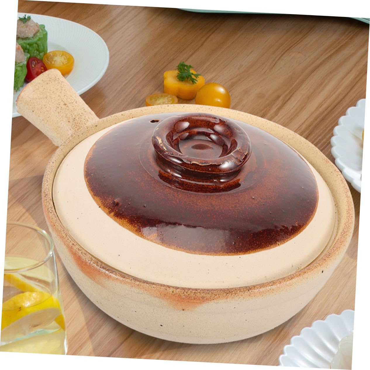 Toyvian Cocotte De Cuisine Marmite à Ragoût Cocotte Céramique Marmite à Soupe Plat Avec Couvercle Ustensiles De Cuisine