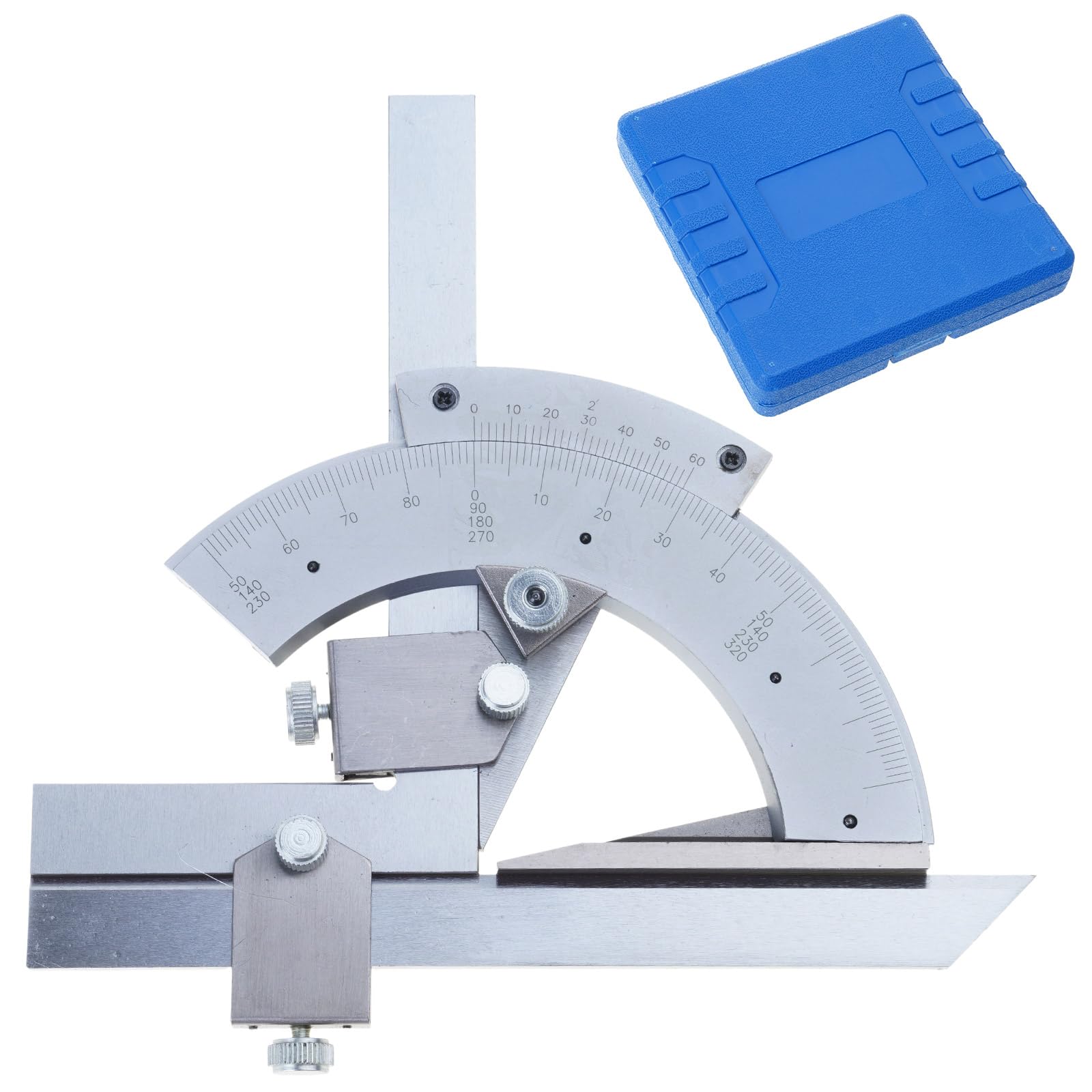 Tsophreniq Angles Finder Rulers Metal Vernier Bevel Protractor Measurement Instrument For Woodworking 0-320° Angles Measure Rulers Rustproof Protractor