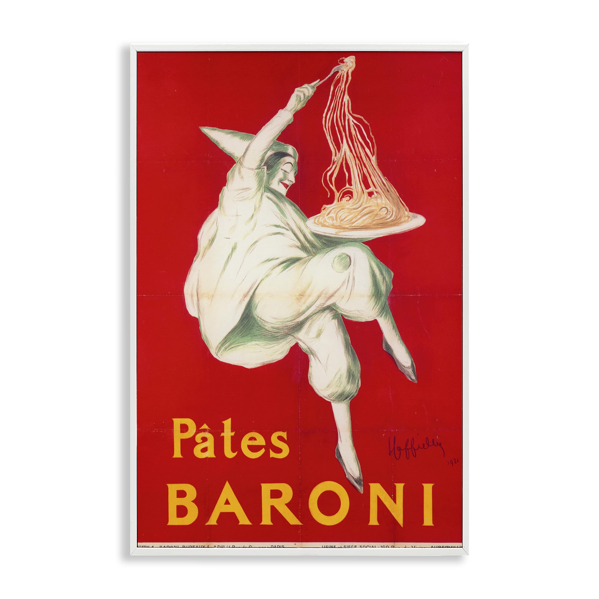Stupell Industries Vintage Hustle "Pates Baroni Advertisement", gerahmte Giclée-Kunst, weiß, 30,5 x 45,7 cm, einfach aufzuhängen und stabil, hergestellt in den USA