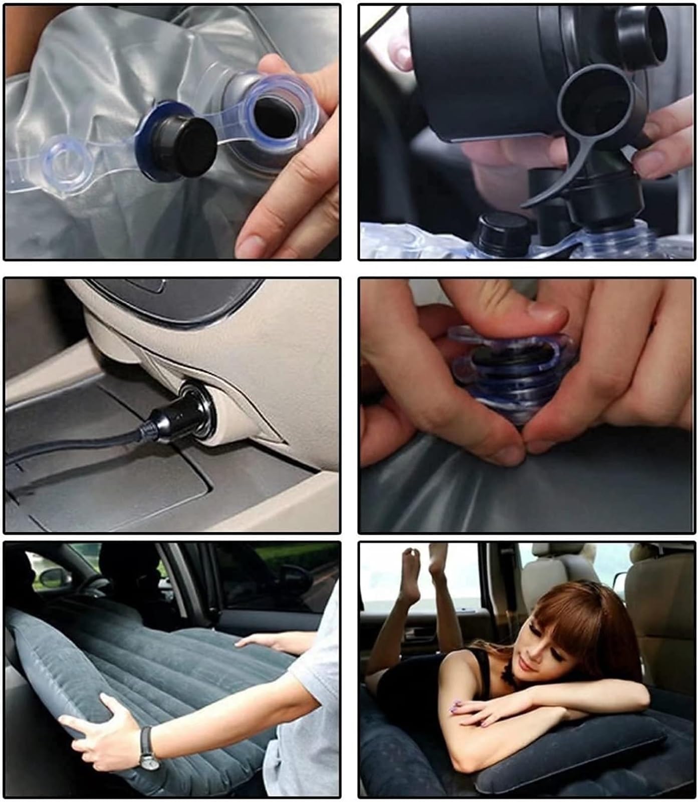 Colchoneta Hinchable Coche Cama De Aire Coche Colchón Aire Inflable Respaldo Cama Asiento SUV Camiones Tamaño Mediano Viajes Al Aire Libre Camping, Almohadilla Dormir Universal Accesorios Coche