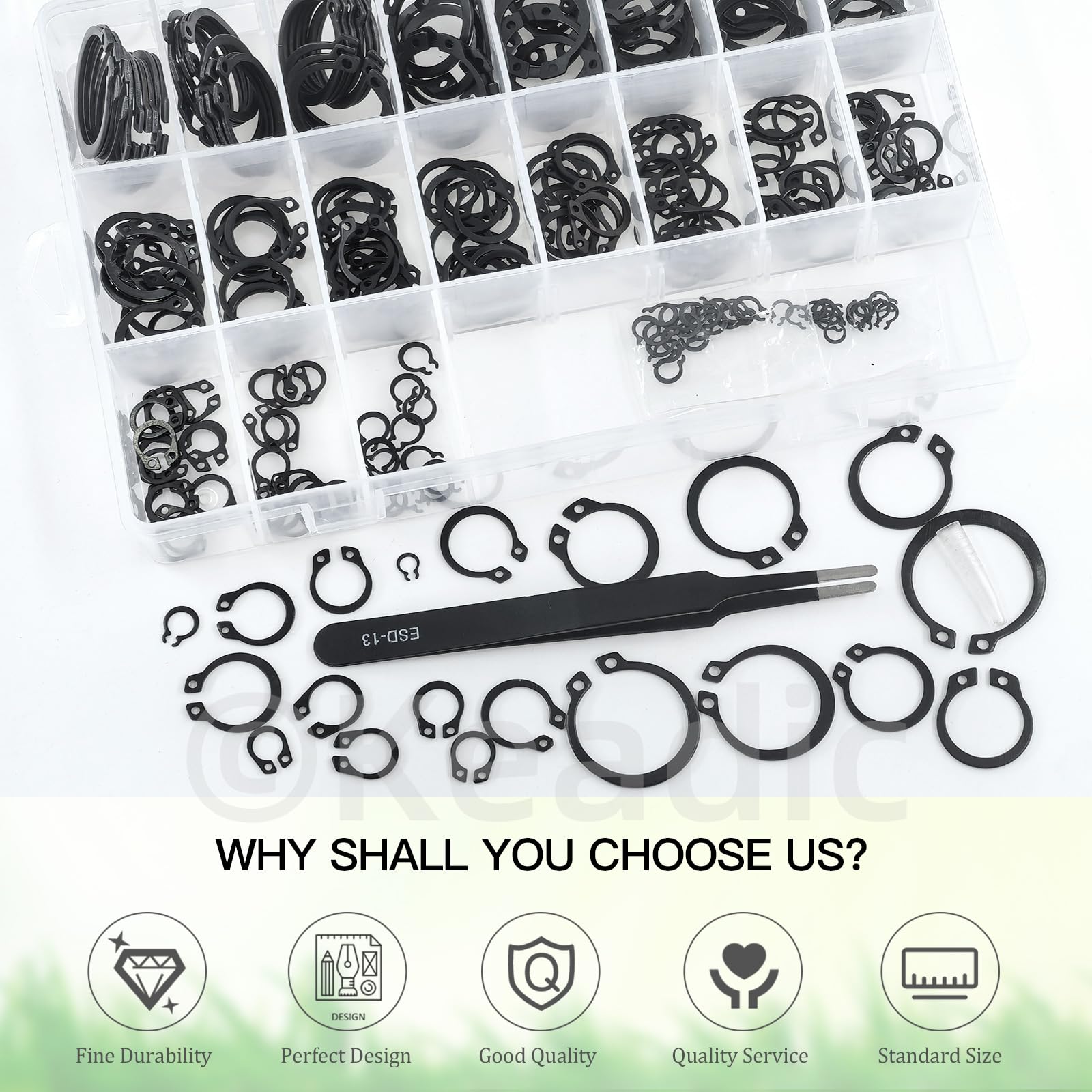 C-Clips Retaining Rings Kit - 266 Pcs Sizes M4-M28 -7 C-Clips Retaining Rings Kit - 266 Pcs Sizes M4-M28 -7