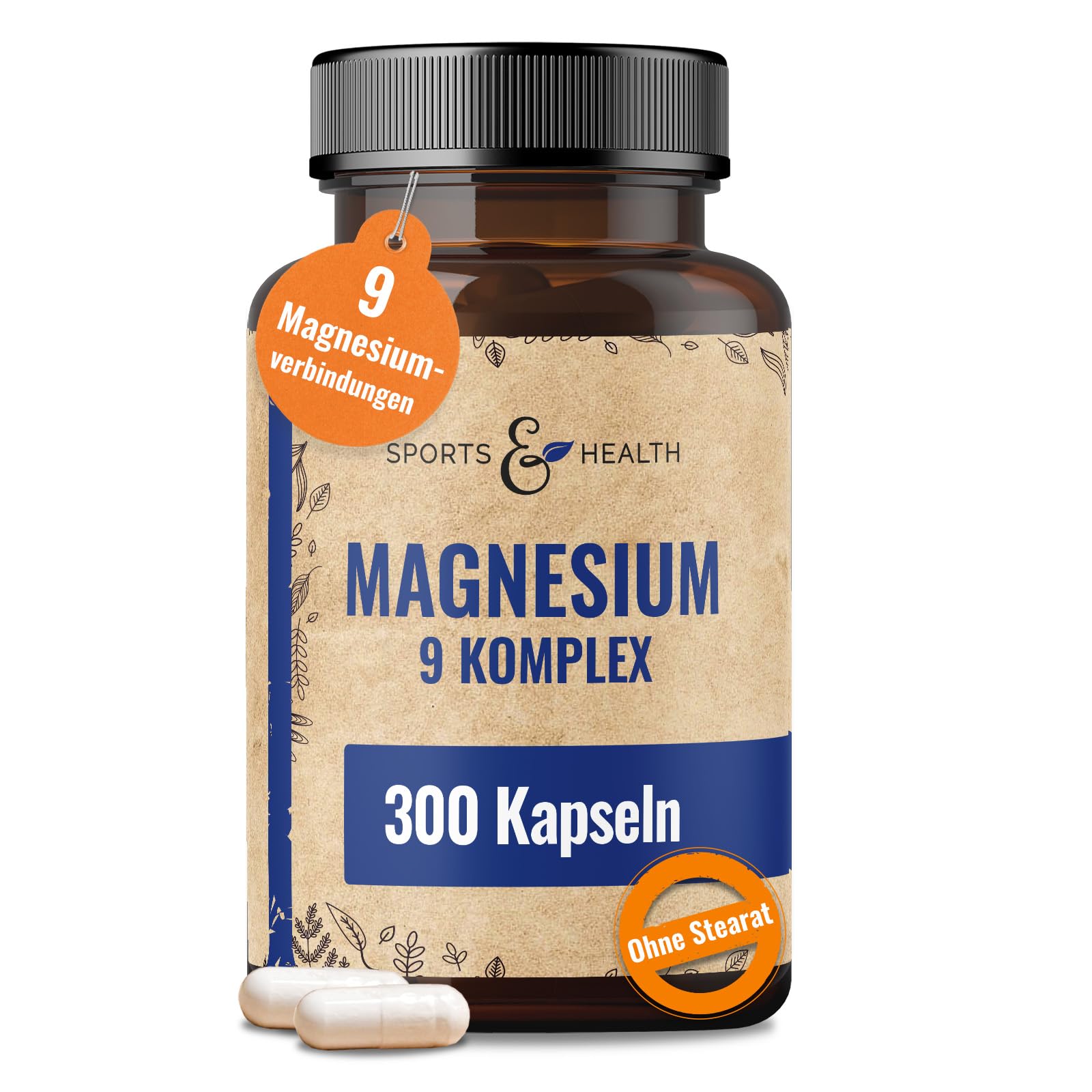 Magnesium Komplex Hochdosiert 400mg - [300x Kapseln - 9 Magn Verbindungen] – Magnesiumkomplex - Magnesium Hochdosiert Kapseln – Complex Mit Vitamin B – Magnesiumoxid, Magnesiumbisglycinat