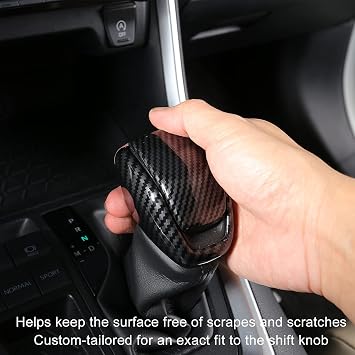 for RAV4 2019-2025 Gear Shift Protective Panel, Cup Holder Trims, Gear Shift Knob Cover Interior Center Console Anti-Scratching Protector for Toyota RAV 4- Sporty Carbon Fiber