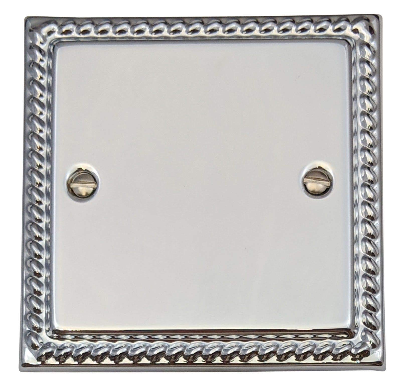 G&H Brassware Georgian Polished Chrome Single Blank Plate - Mc31