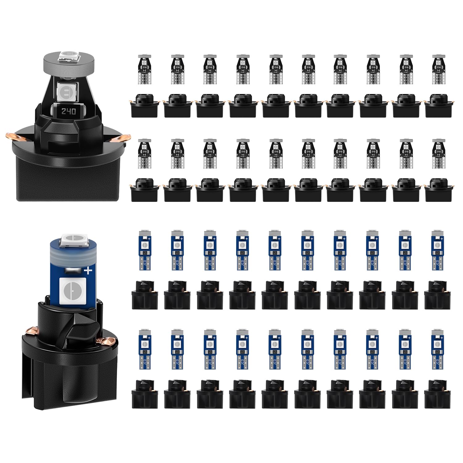 AUXLIGHT T5 74 T10 194 LED Bulbs with Twist Lock Socket PC74 PC37 PC168 PC175 PC194 Replacement for Dashboard Instrument Panel Gauge Cluster Car