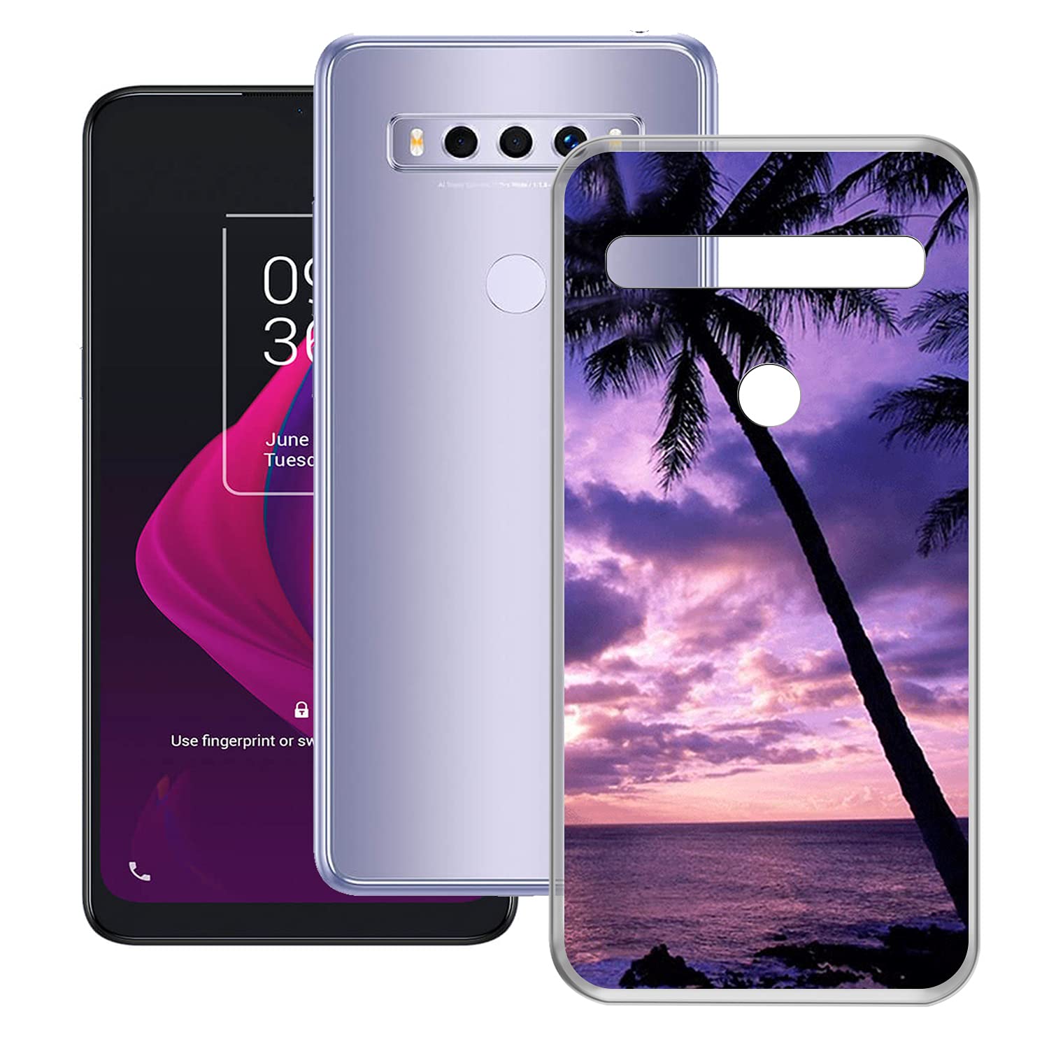 Custodia Per TCL 10 Se + 2 Pellicole In Vetro Temperato - Cover Morbida In Silicone TPU Trasparente - Paraurti Sottile Antigraffio - 4