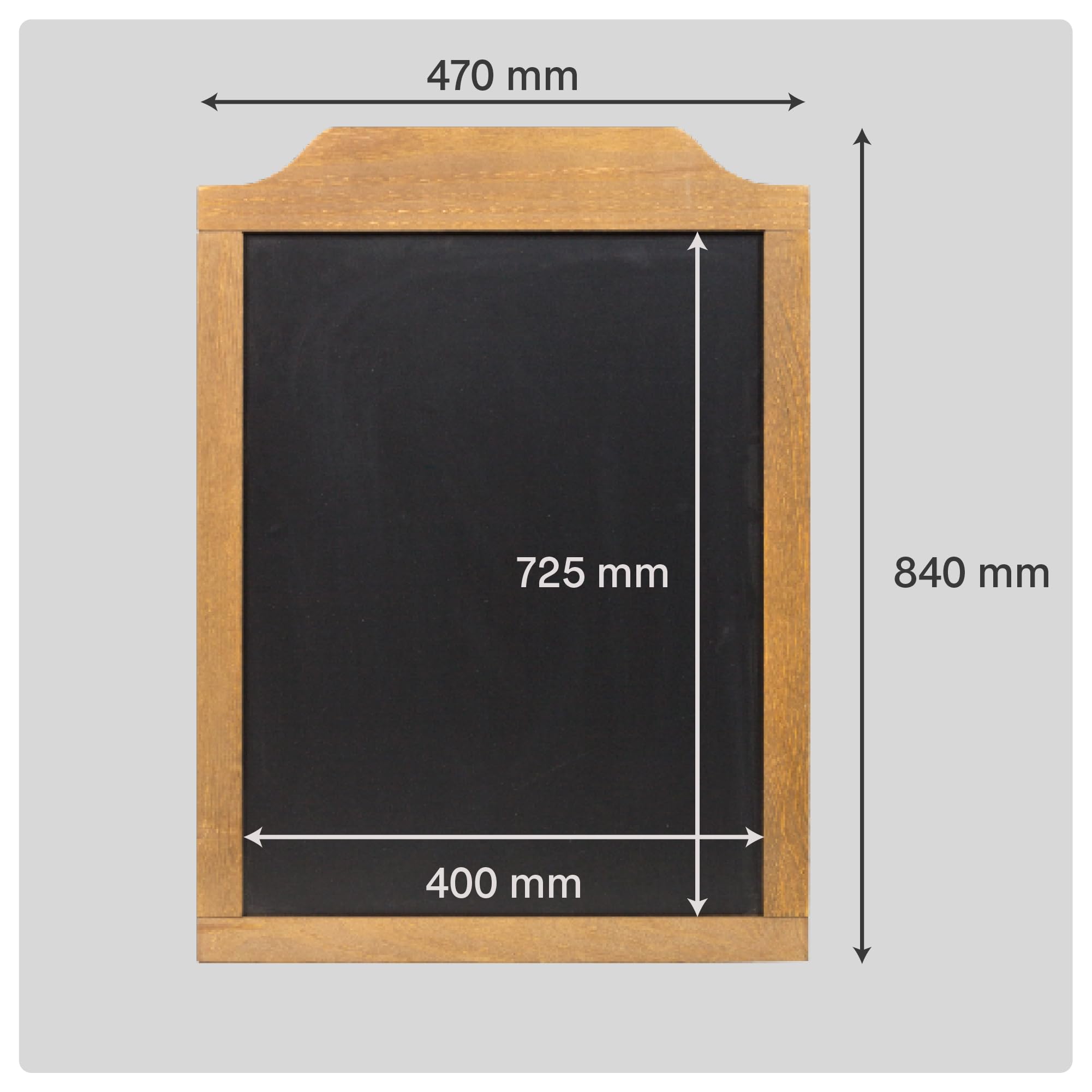 Pizarra de Pared Negra para Tiza y Rotuladores Borrables, Marco de Madera Natural 35 mm, Tablero de Notas para Tiendas, Bares y Restaurantes, Varios Tamaños (760x400mm)