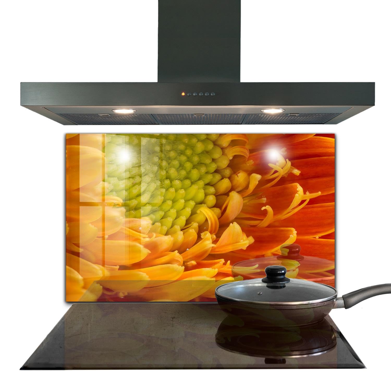 Panneau de cuisine verre trempé 100x70 décoration murale autocollante pour intérieur