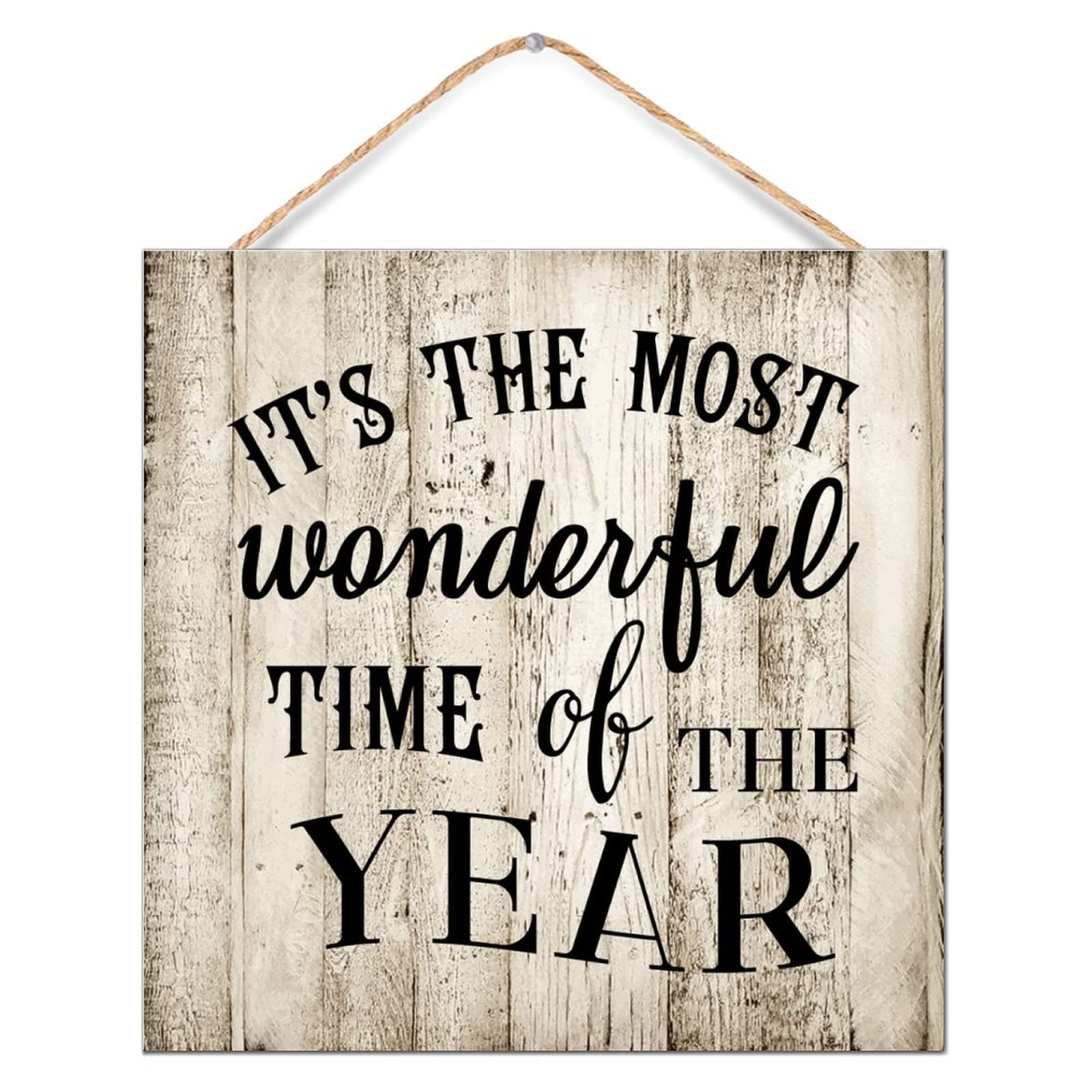 Panneau de décoration murale moderne It's The Most Wonderful Time bois - 8