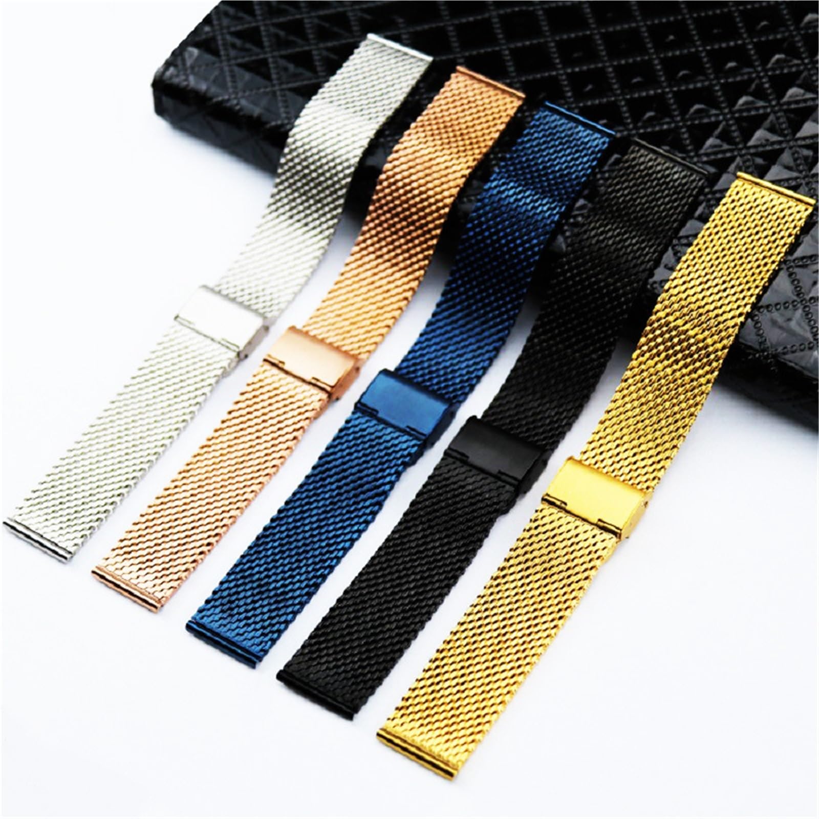 Bracelet en maille épaisse de 18 à 22 mm : boucle magnétique à dégagement rapide pour homme et femme