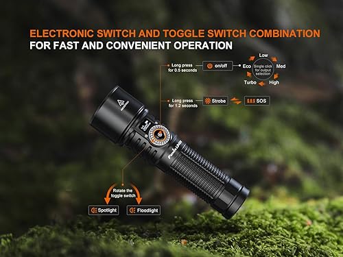 Miniatura 5 de Fenix LD45R Linterna recargable USB-C con zoom de 2800 lúmenes con enfoque ajustable continuo entre el foco y el reflector con pantalla OLED y