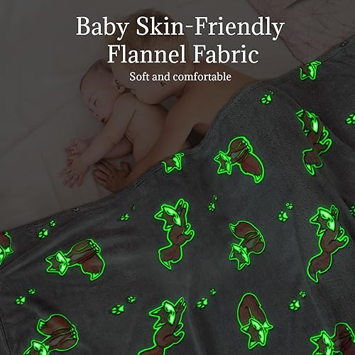 Miniatura 3 de UOFON Regalos de zorro juguetes para niños y bebés, manta que brilla en la oscuridad, regalos de zorro para cumpleaños, Navidad, Halloween, día de