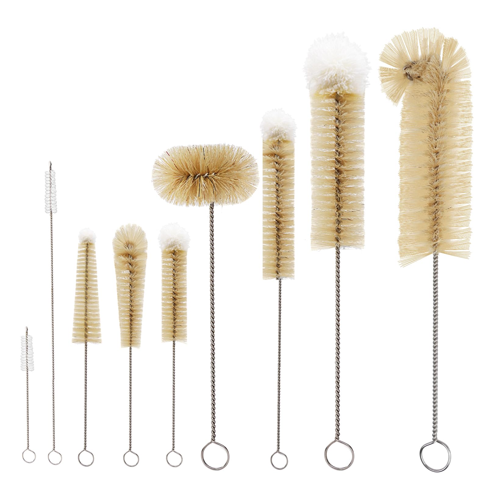 Masthome Scovolino per Bottiglie 9 Pz, Spazzola per Bottiglie con Manico Lungo, Scovolini per Pulisci Bottiglie di Vetro, Scovolino per Lava Bottiglie Borraccia Tazza Paglia Thermos