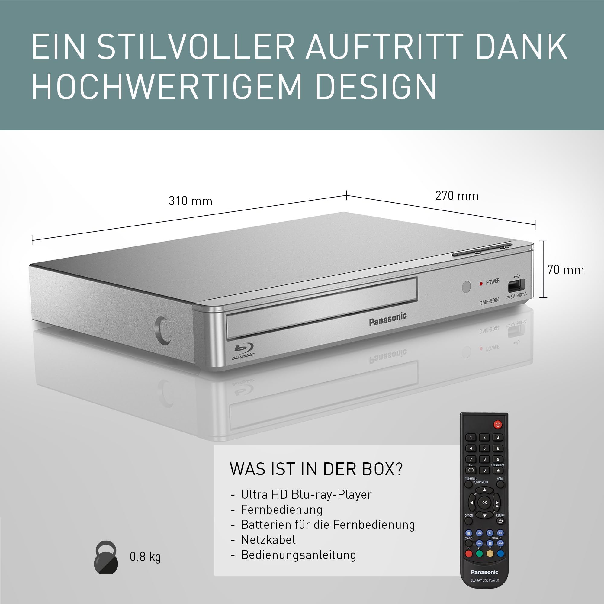 Panasonic DMP-BD84EG-S Smart Network 2D Blu-ray/DVD-Player – Bild 7