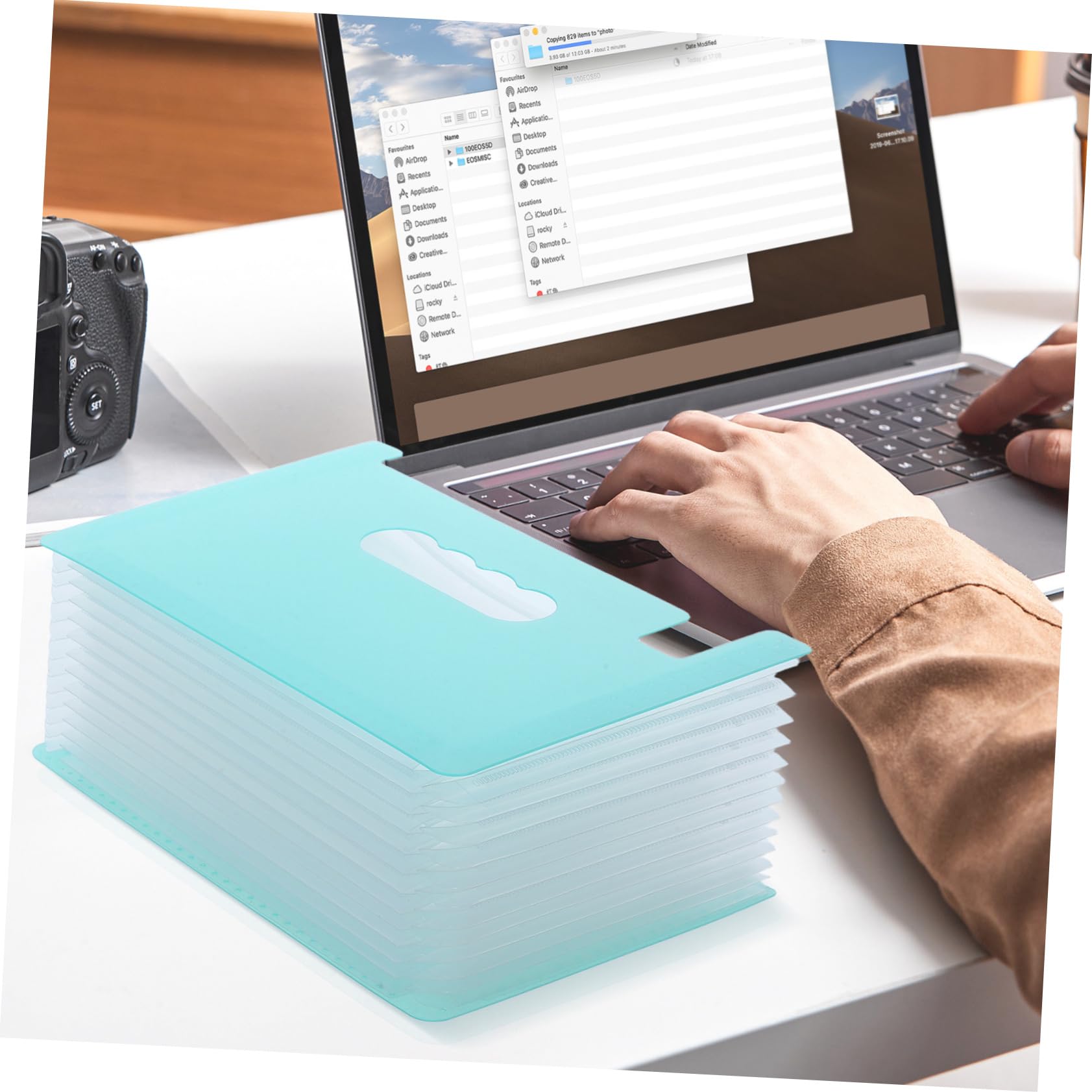 Angoily 3 Pezzi Organizzatore Ricevute Portatile Scomparti Blu Cartella per Documenti Coupon e Scontrini Resistente e Compatta per e