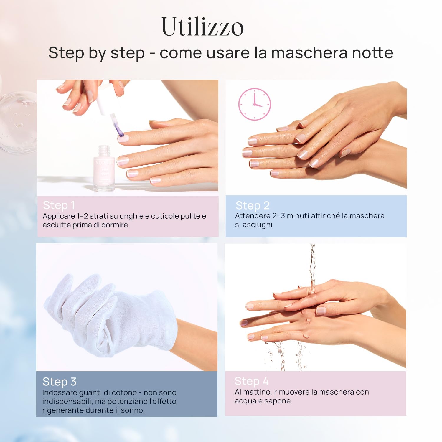 NÉONAIL Maschera Curativa da Notte per Unghie - Rich Care Overnight Cuticle & Nail Mask - Rinforzante per Unghie & Idratante per Cuticole - 7,2 ml