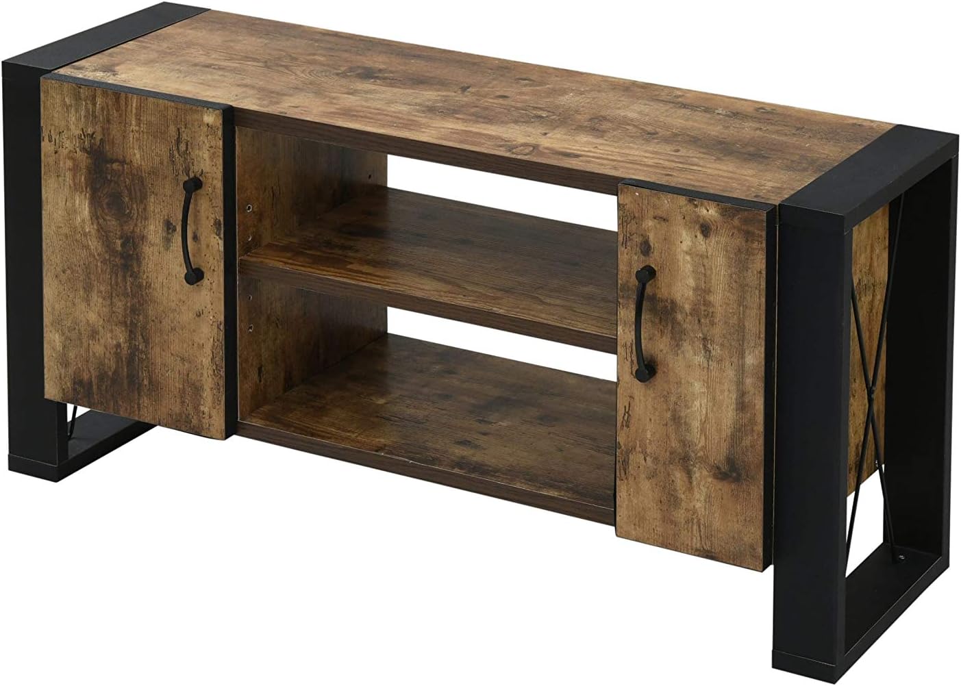 FBR-0001-BKBR Brooklyn Style TV Board, 40 Type, Width 35.4 inches (90 cm), Height 17.8 inches (45 cm), Depth 11.8 inches (30 cm), High Type, TV Stand, TV Rack, with Door, Storage, 40 Inches