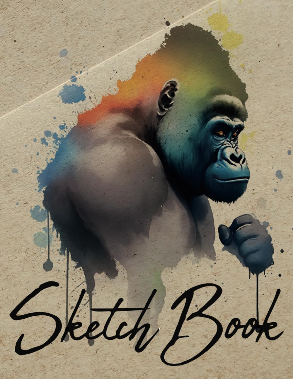 Sketchbook - Gorilla: Notebook for Sketching Drawing or Writing, 200 Pages, 8.5x11 (Premium Cover), White