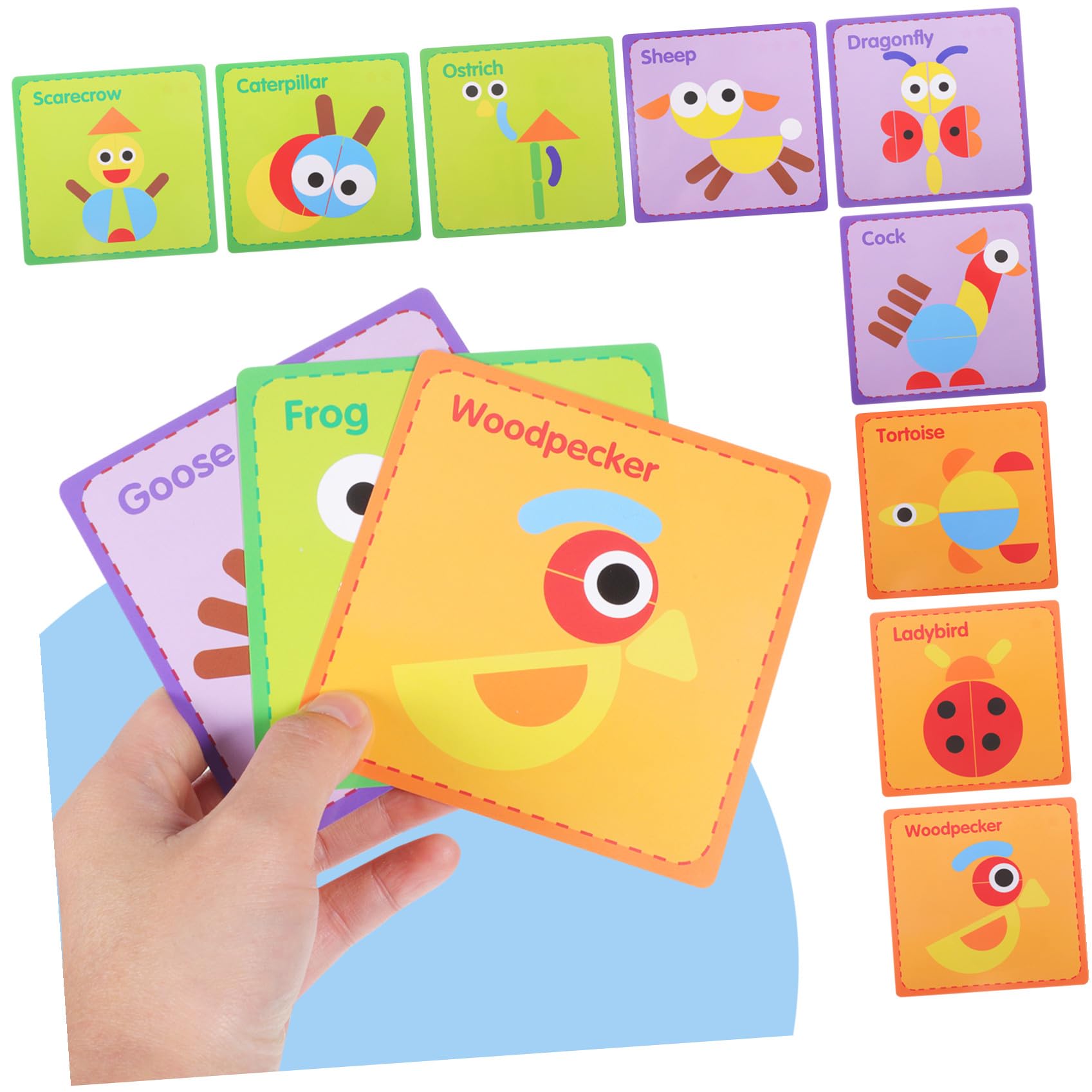 Tablero de Clasificación de Patrones Montessori de Madera Tarjetas Impresas, Formas Geométricas para Aprendizaje Preescolar