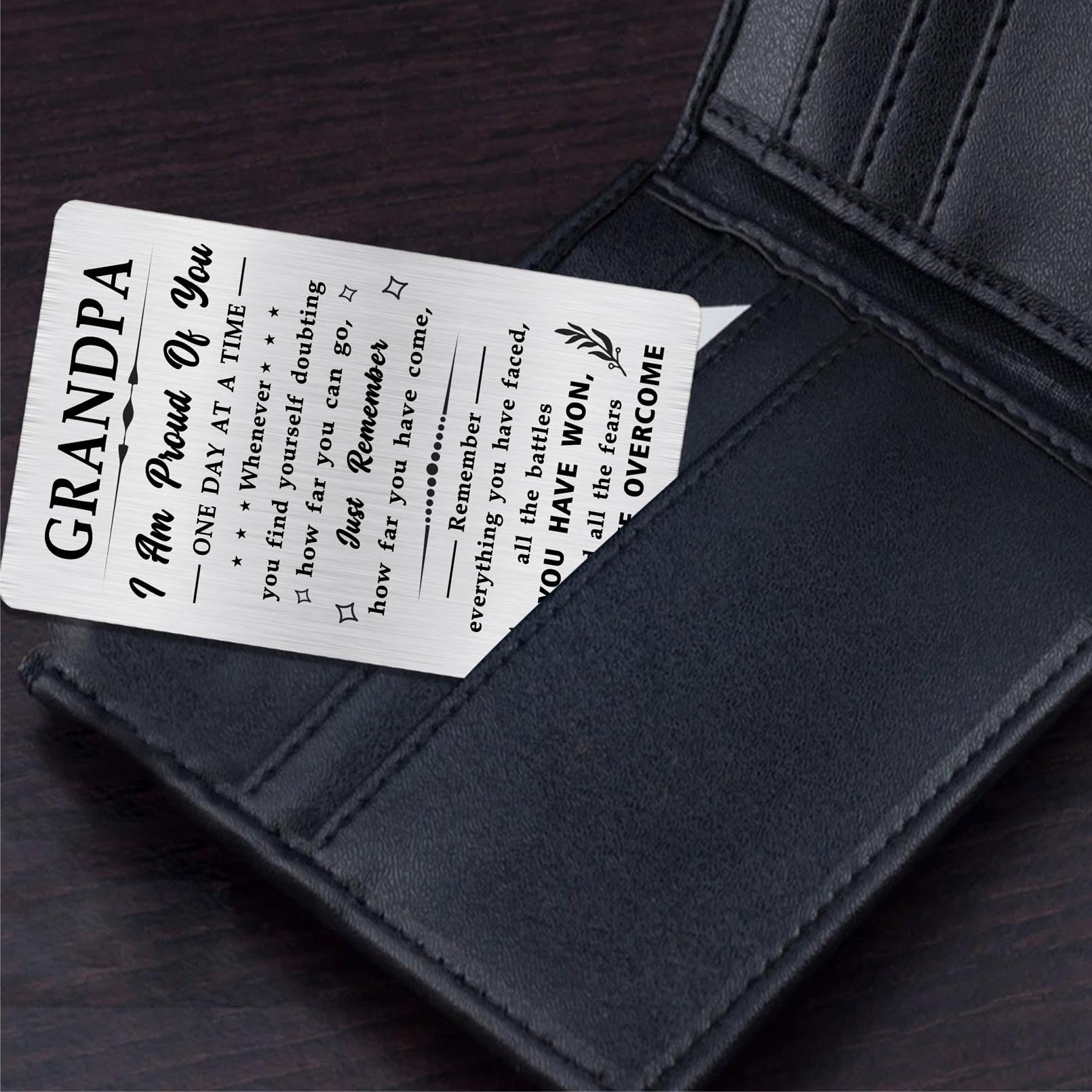 AA Nüchternheits Geschenk Für Neffen – Edelstahl-Karte Mit Motivierender Gravur, Brieftaschenformat Für Genesungs-Meilensteine