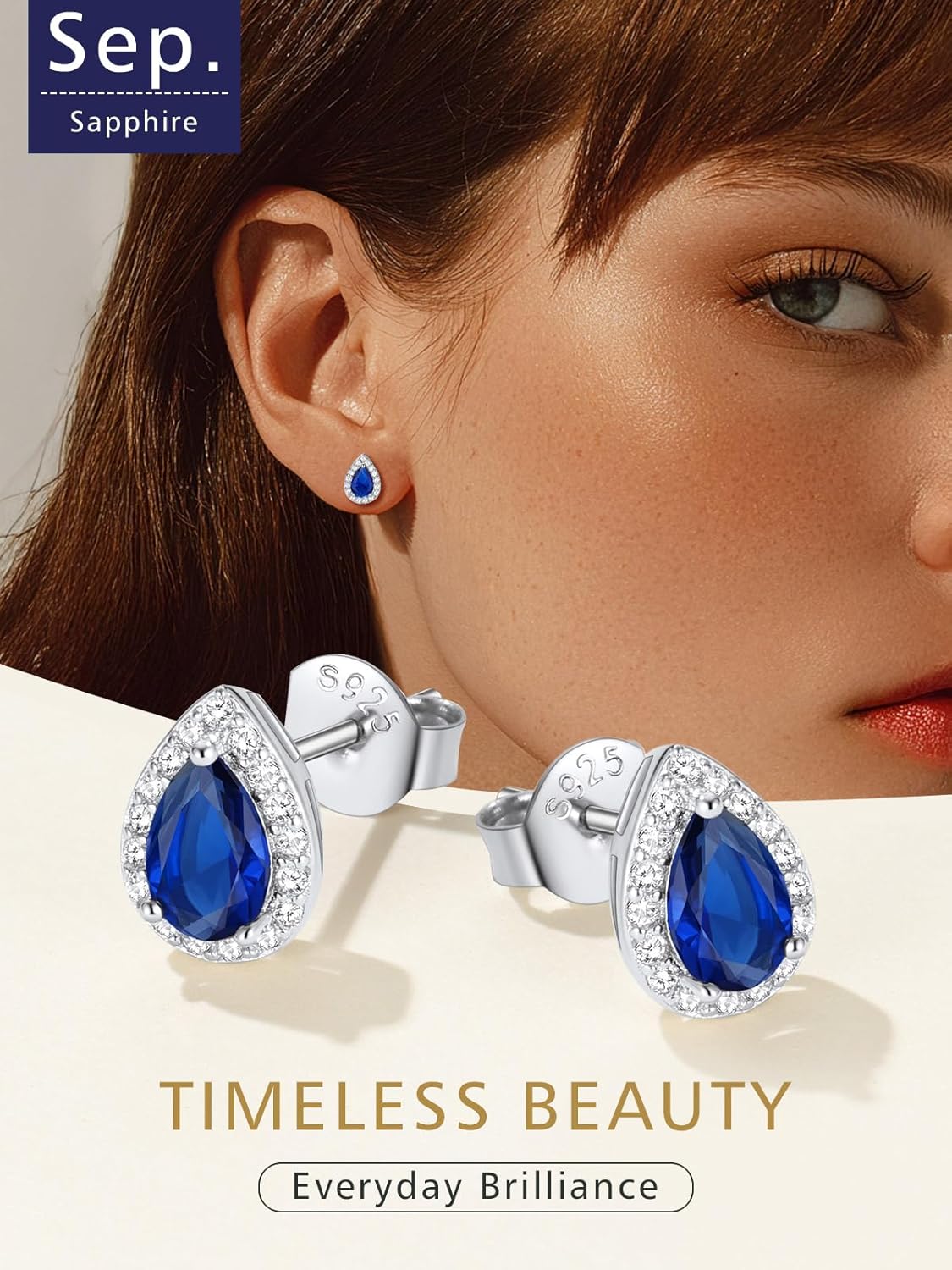 FindChic Birthstone Earrings for Women, Round/Heart/Square/Teardrop Earrings with 925 Sterling Silver Posts & Push Backs, Hypoallergenic Studs with Cubic Zirconia, 12 Months Jewelry with Gift Box - Image 5