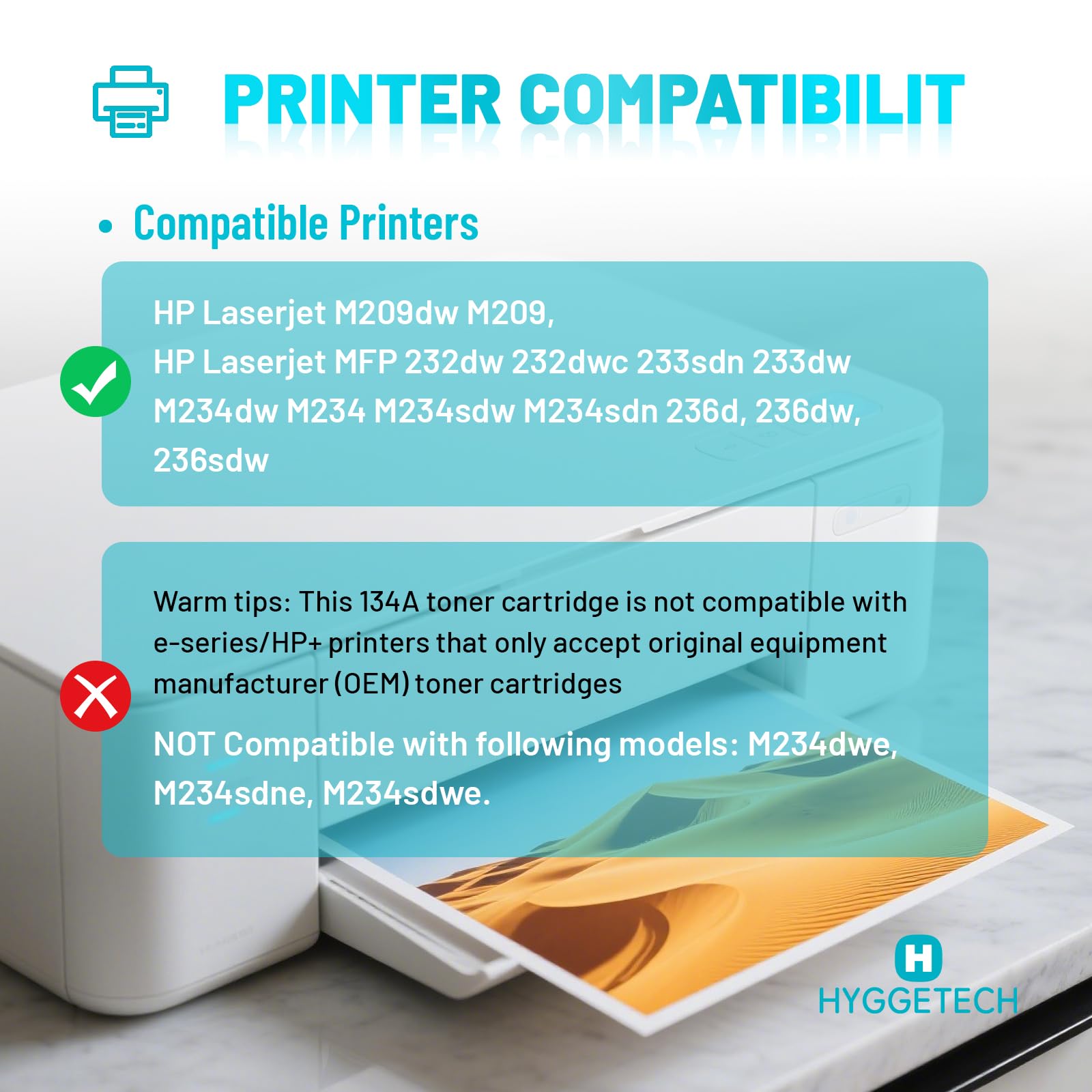 134A Toner Cartridges with Chip Replacement for HP 134A Toner Cartridges W1340A 134X W1340X Toner Work with HP LaserJet M209dw M209 MFP M234dw M234 M234sdw Printer (2 Black) — view 2